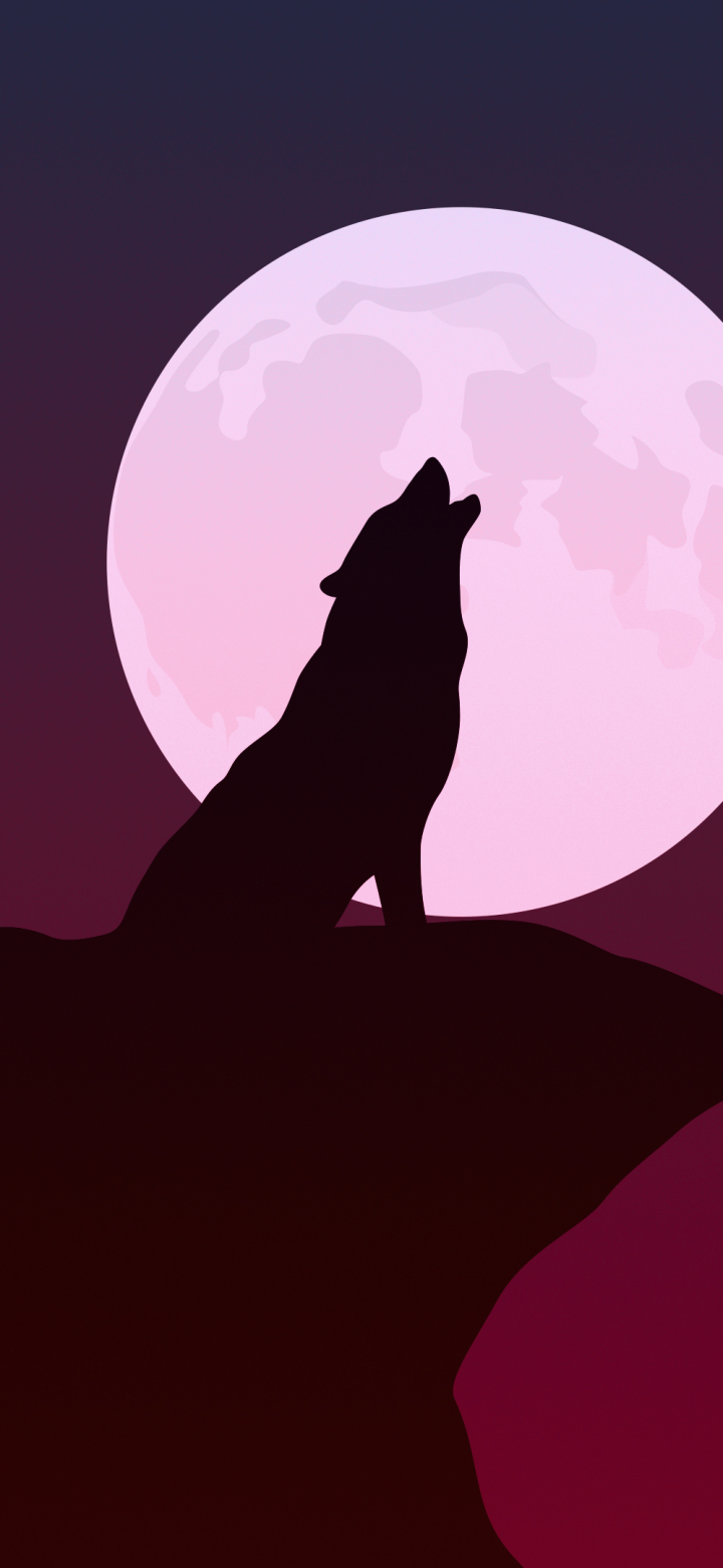 Descarga gratuita de fondo de pantalla para móvil de Fantasía, Silueta, Lobo, Minimalista, Animales De Fantasía.