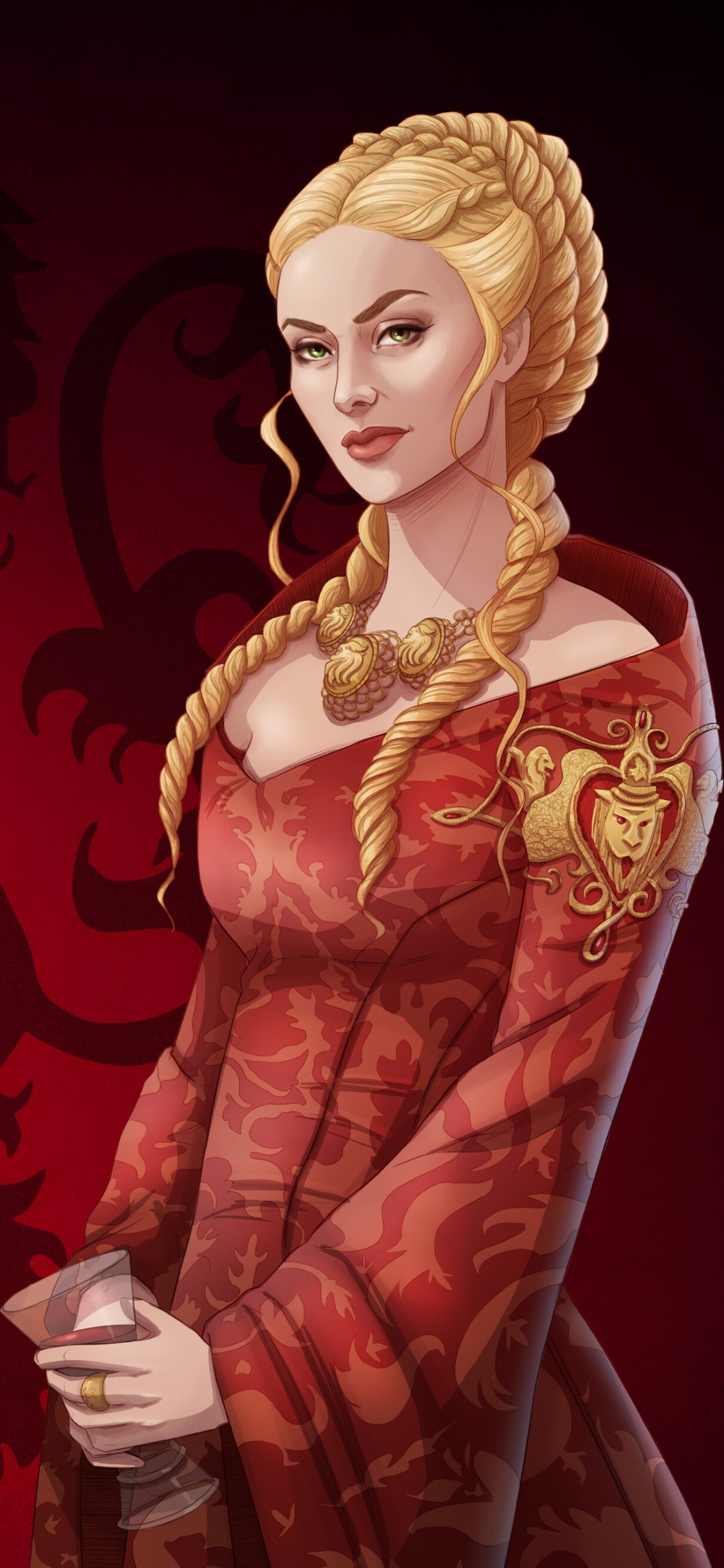 Descarga gratuita de fondo de pantalla para móvil de Juego De Tronos, Rubio, Ojos Verdes, Trenza, Series De Televisión, Rubia, Cersei Lannister.