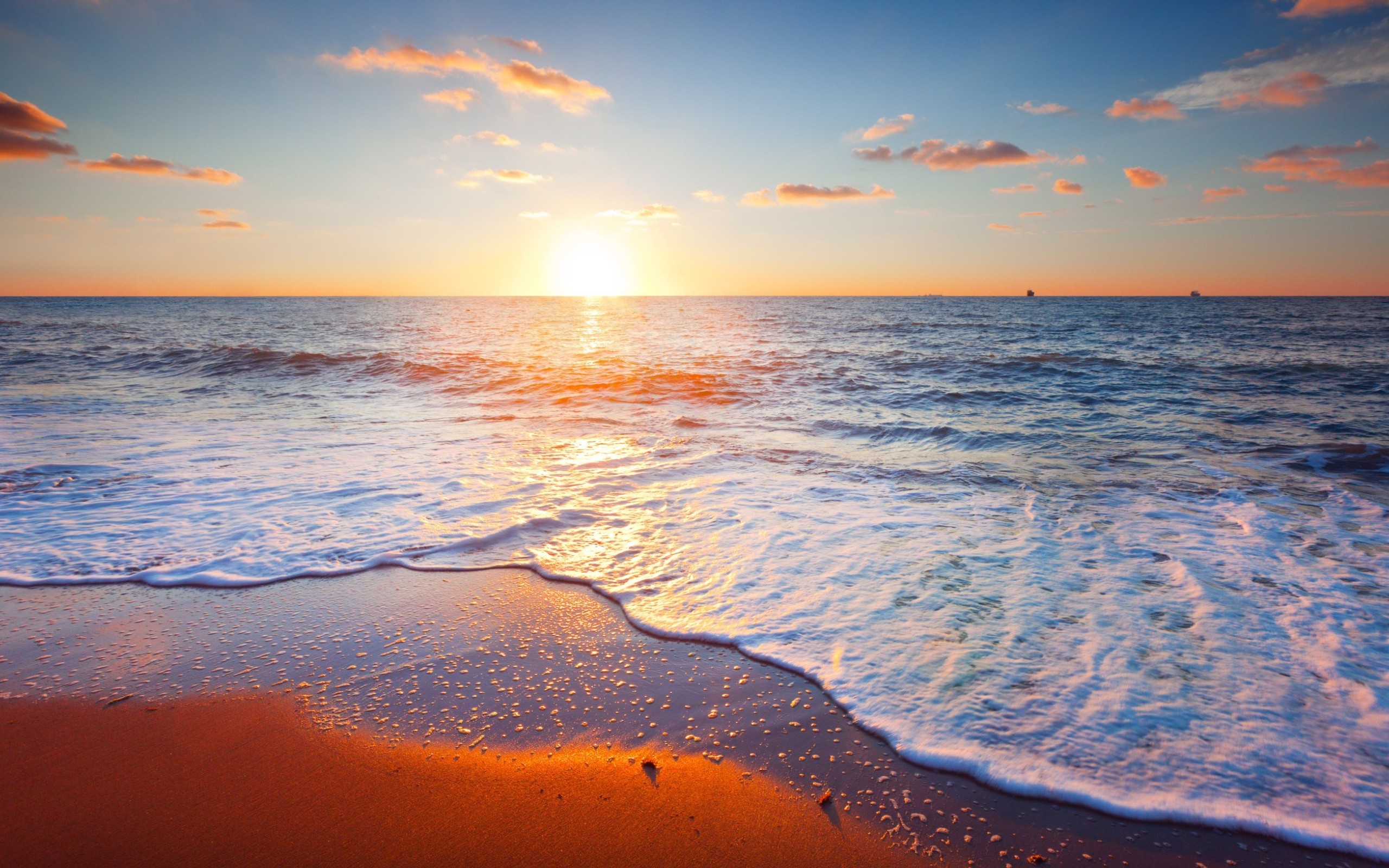 Free download wallpaper Sun, Earth, Wave, Seashore on your PC desktop