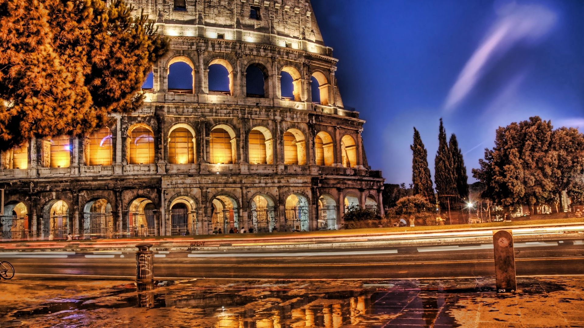 italy, rome, ruin, cities, colosseum, hdr, ruins HD wallpaper