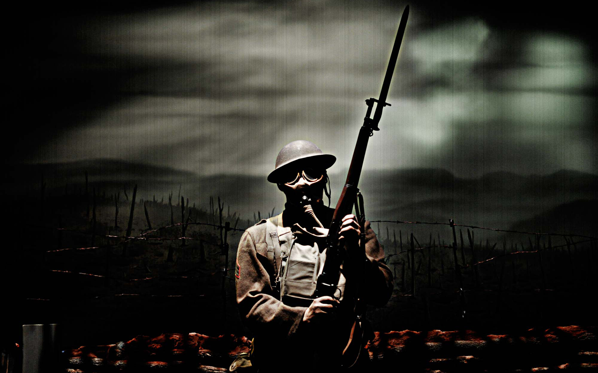 Free download wallpaper Dark, Gas Mask, Soldier on your PC desktop