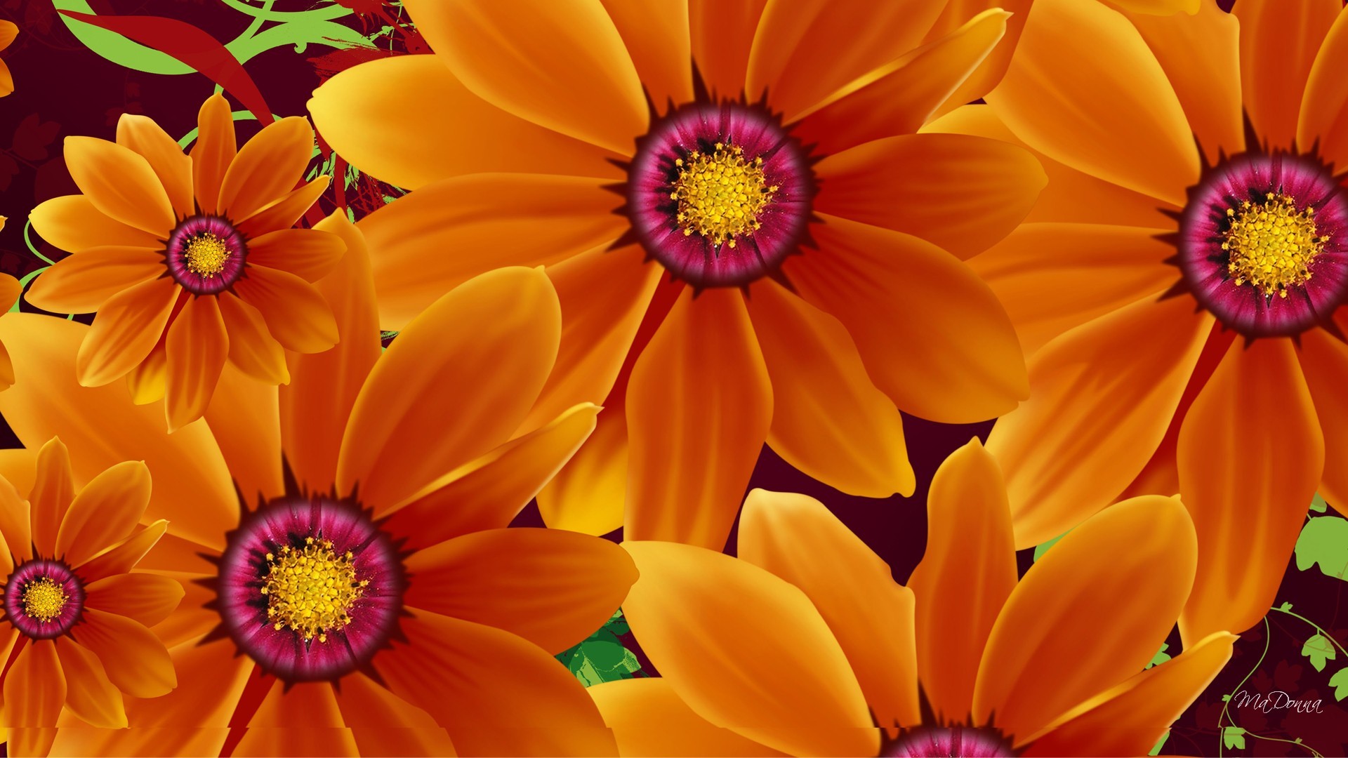 Download mobile wallpaper Flowers, Flower, Fall, Artistic, Orange Flower for free.