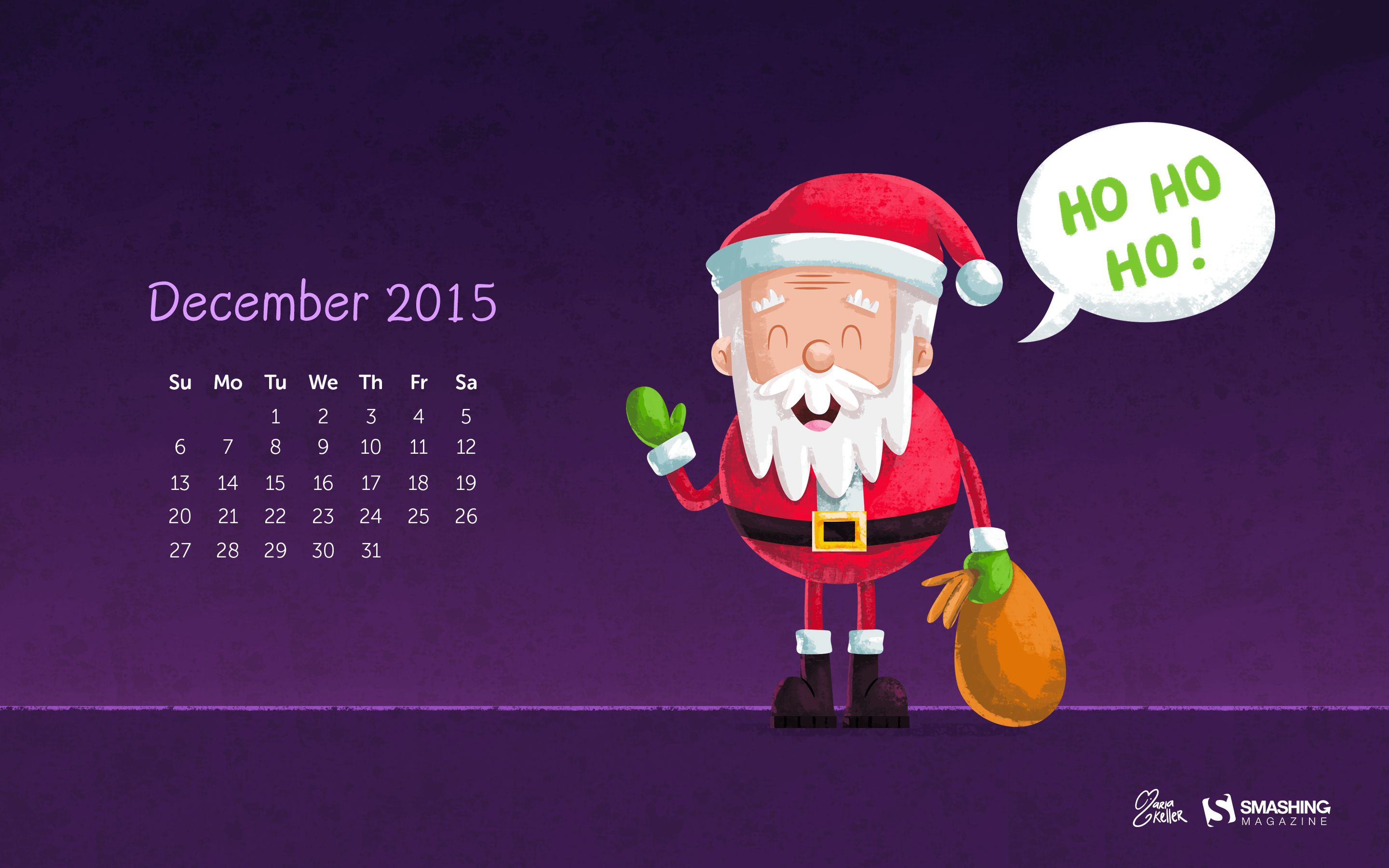 Скачать обои бесплатно Рождество, Календарь, Праздничные, Санта картинка на рабочий стол ПК
