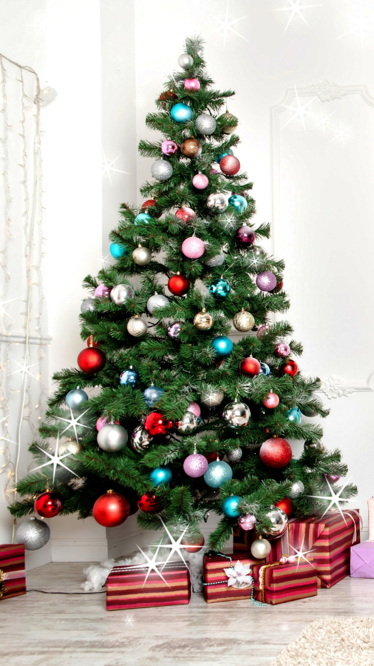 Download mobile wallpaper Chair, Christmas, Holiday, Gift, Christmas Tree, Candle, Christmas Ornaments for free.