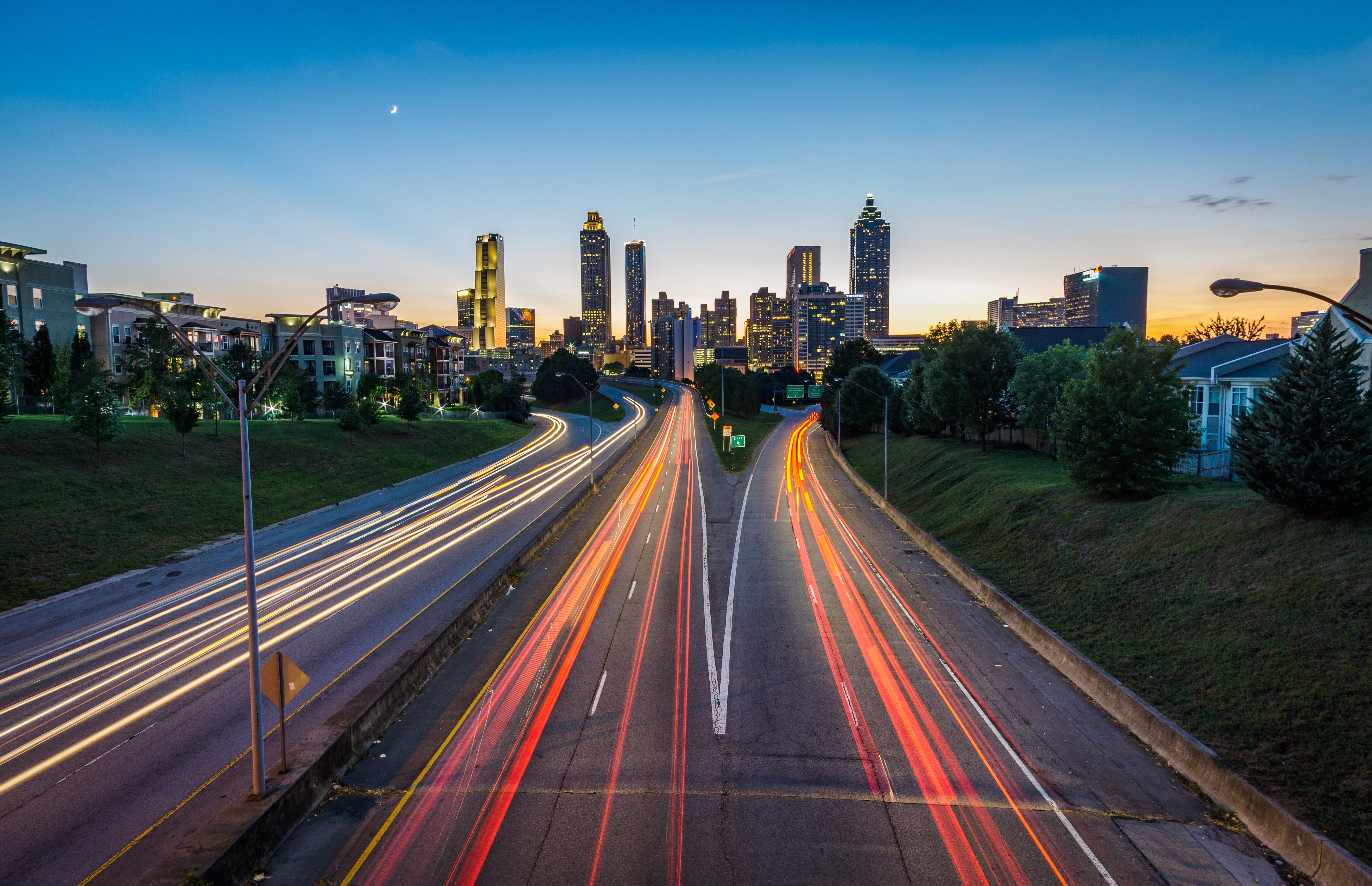 usa, atlanta, skyscrapers, cities, road, united states Smartphone Background