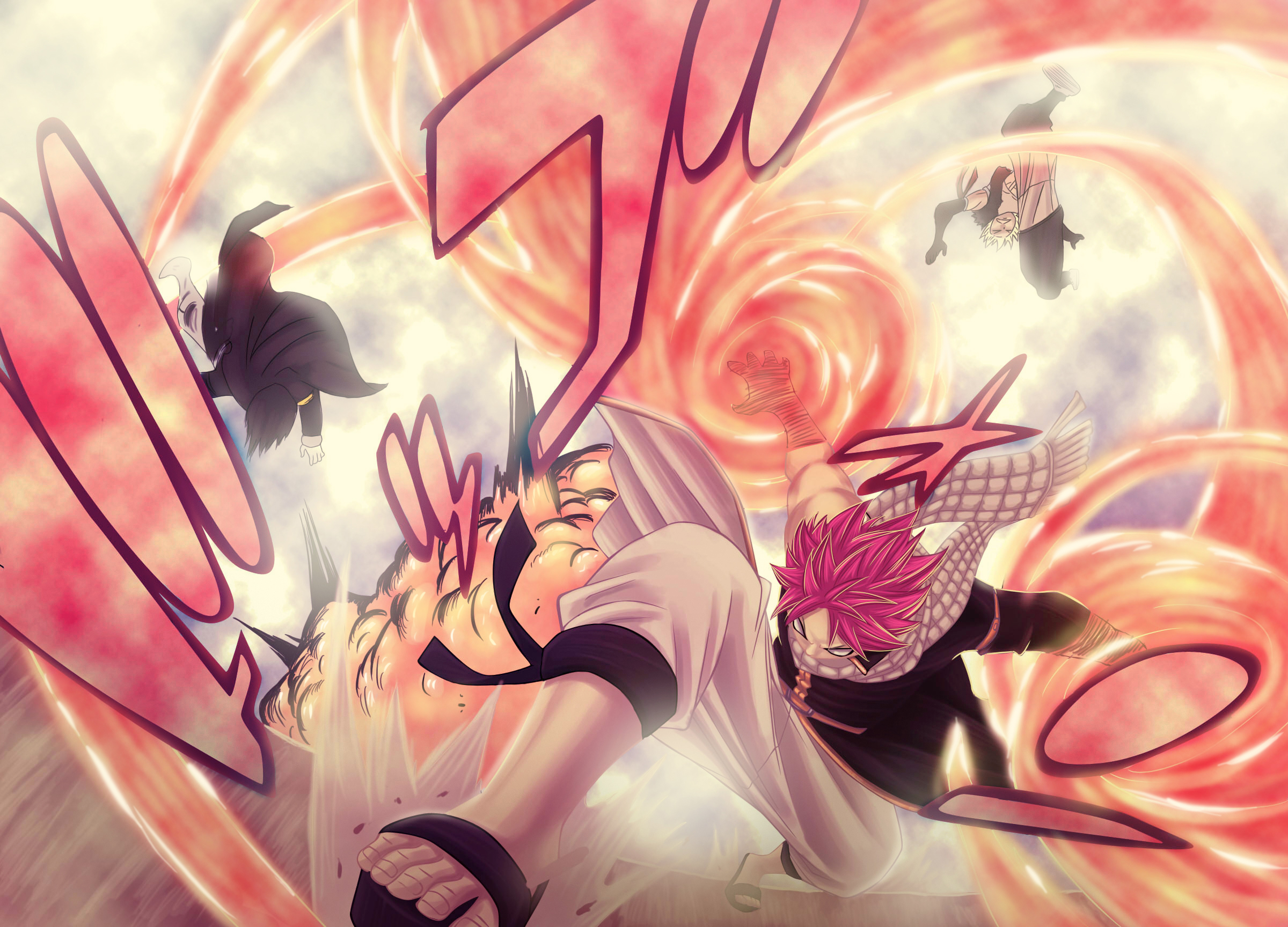 Download mobile wallpaper Anime, Fairy Tail, Natsu Dragneel, Sting Eucliffe, Rogue Cheney for free.