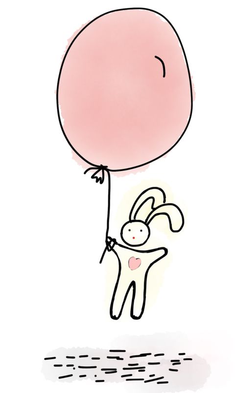 Download mobile wallpaper Balloon, Animal, Artistic, Rabbit for free.