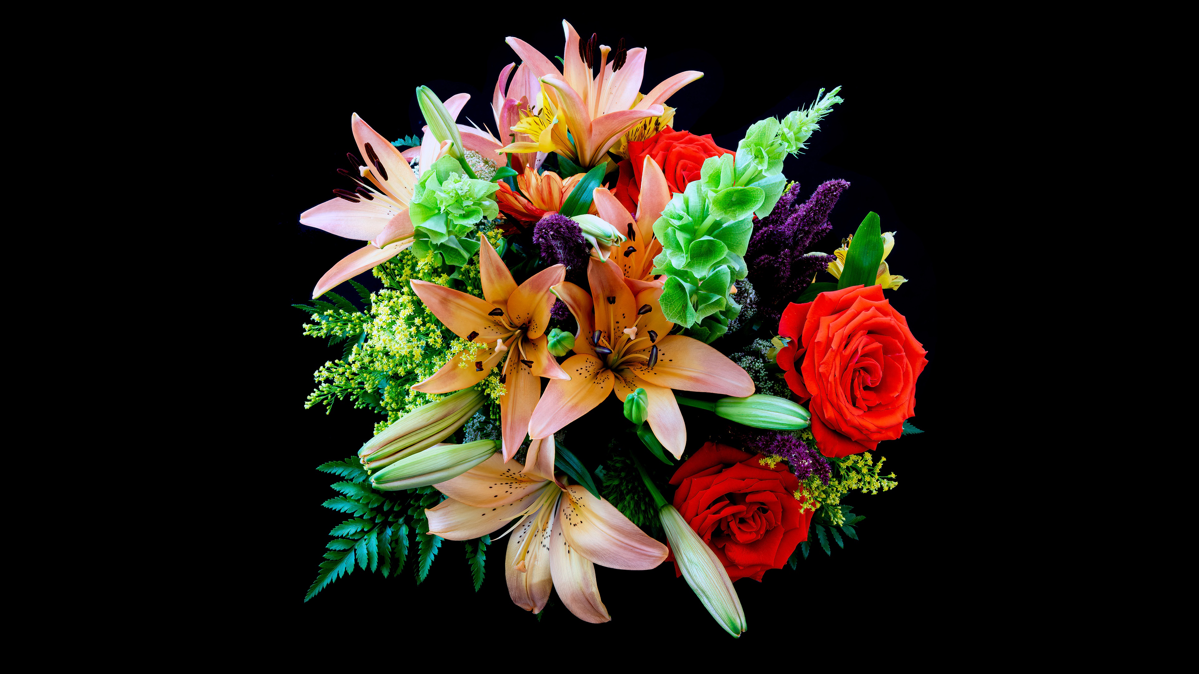 Laden Sie das Blume, Rose, Strauß, Lilie, Menschengemacht-Bild kostenlos auf Ihren PC-Desktop herunter