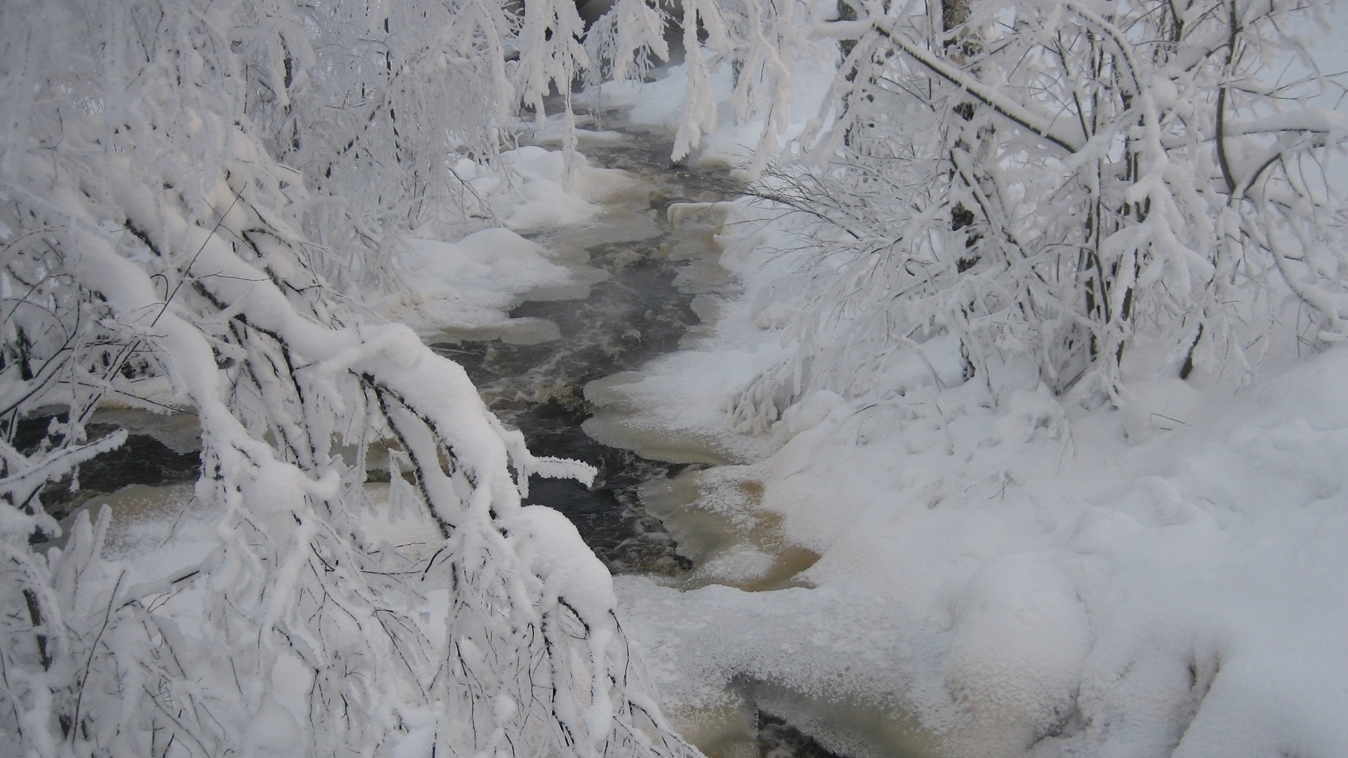 Скачать картинку Зима, Снег, Ручей, Земля/природа в телефон бесплатно.