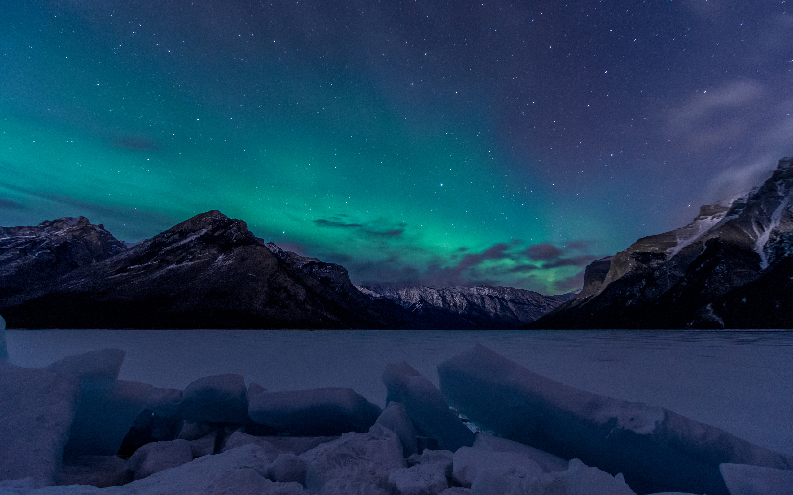 Free download wallpaper Winter, Sky, Ice, Stars, Snow, Mountain, Starry Sky, Earth on your PC desktop