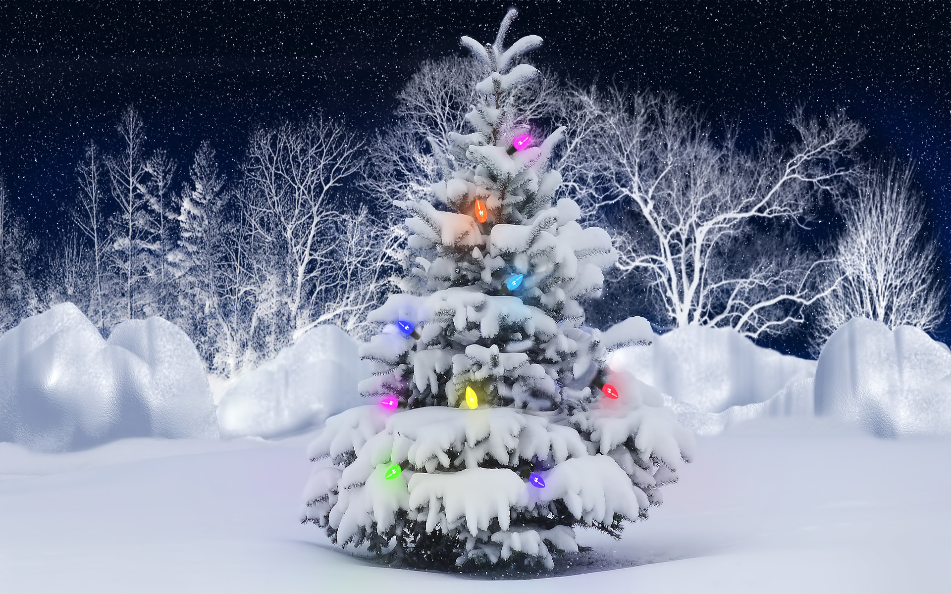 Free download wallpaper New Year, Fir Trees, Holidays on your PC desktop