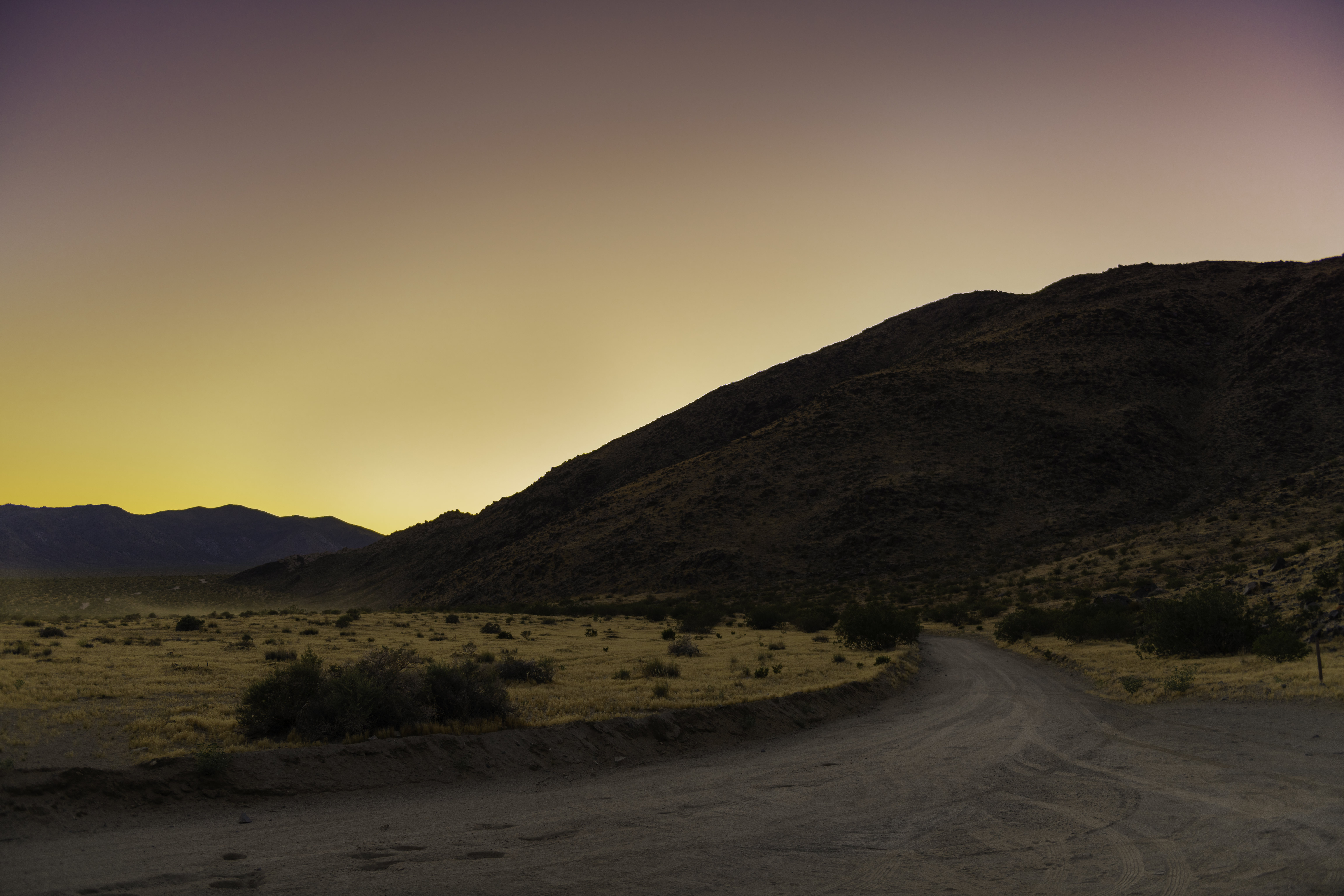 twilight, nature, road, dusk, hill, winding, sinuous