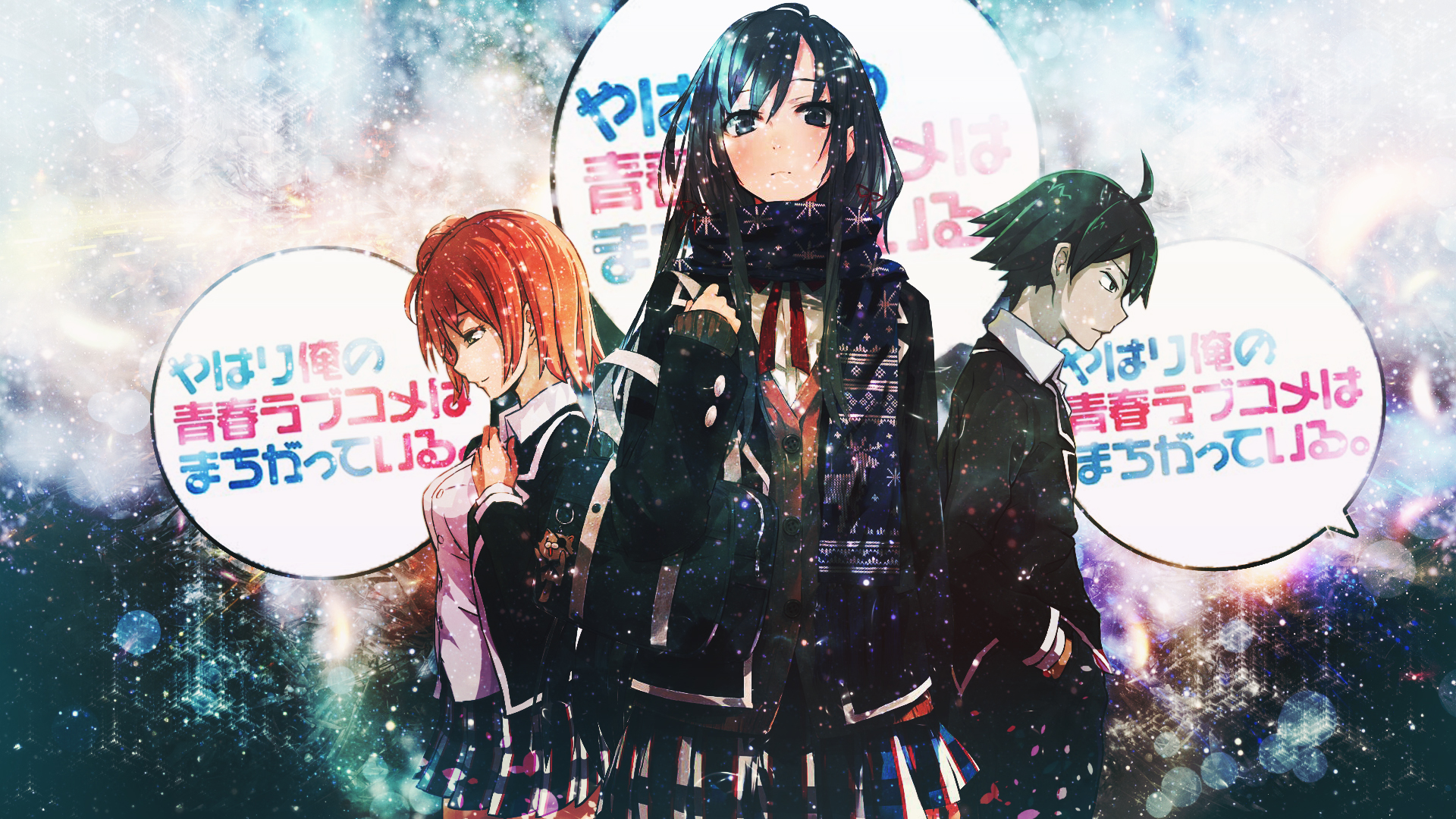 Download mobile wallpaper Anime, Yui Yuigahama, My Teen Romantic Comedy Snafu, Yukino Yukinoshita, Hachiman Hikigaya for free.