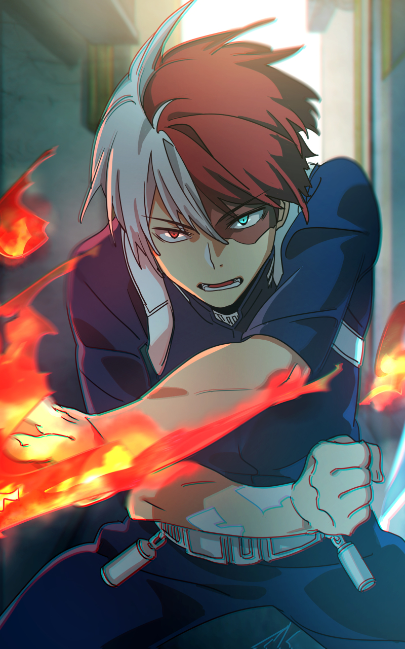 Handy-Wallpaper Animes, Shoto Todoroki, Boku No Hero Academia kostenlos herunterladen.