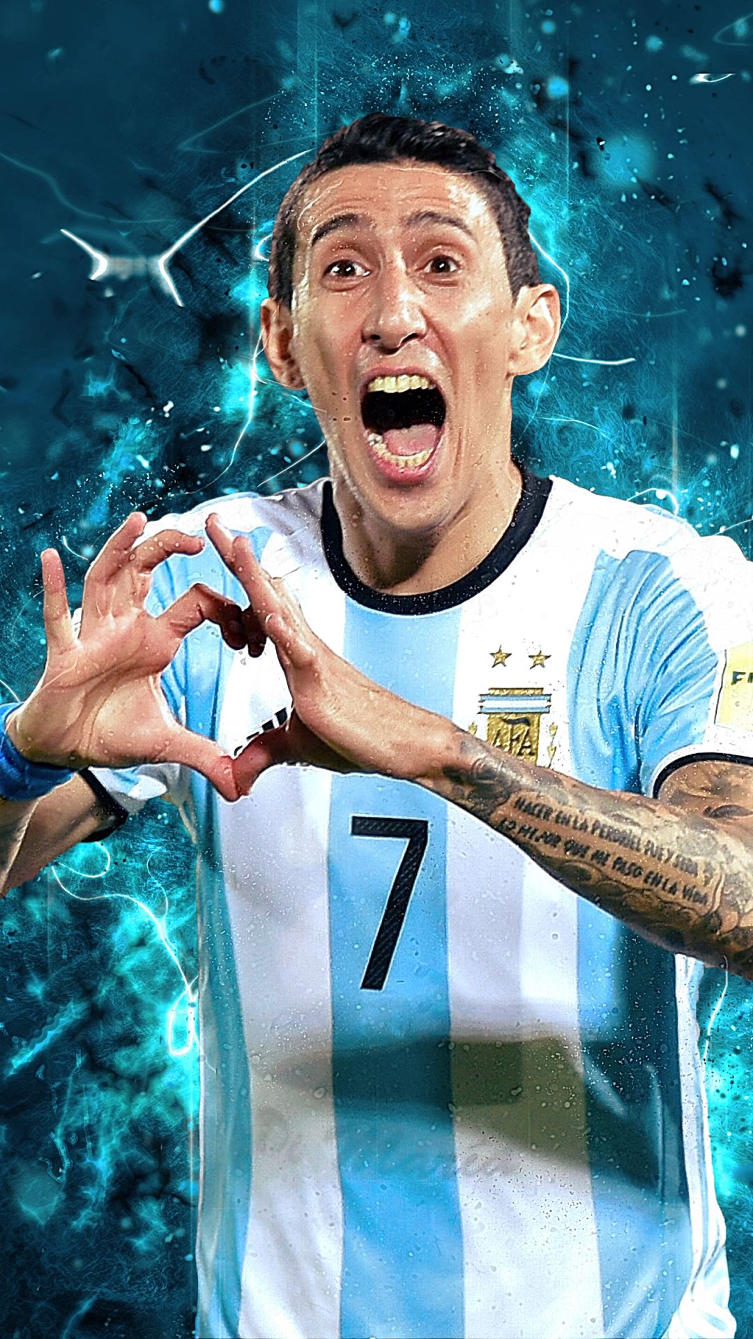 Téléchargez des papiers peints mobile Des Sports, Football, Équipe D'argentine De Football, Ángel Di María gratuitement.