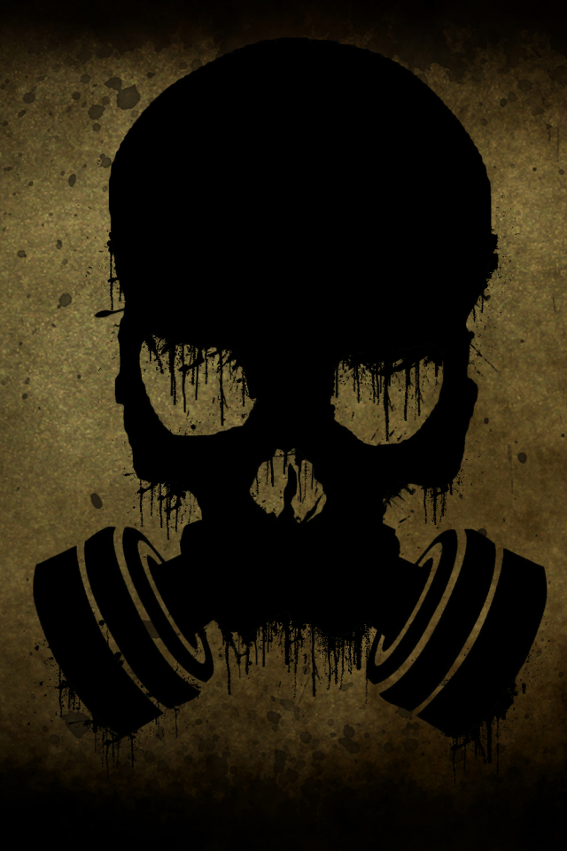 Download mobile wallpaper Dark, Gas Mask, Skull for free.