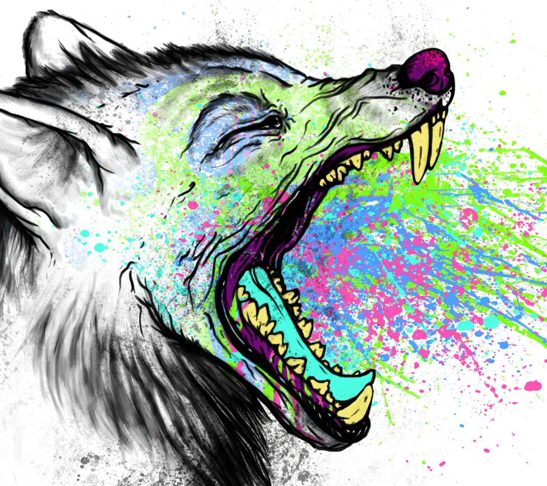 Download mobile wallpaper Wolf, Artistic, Psychedelic for free.