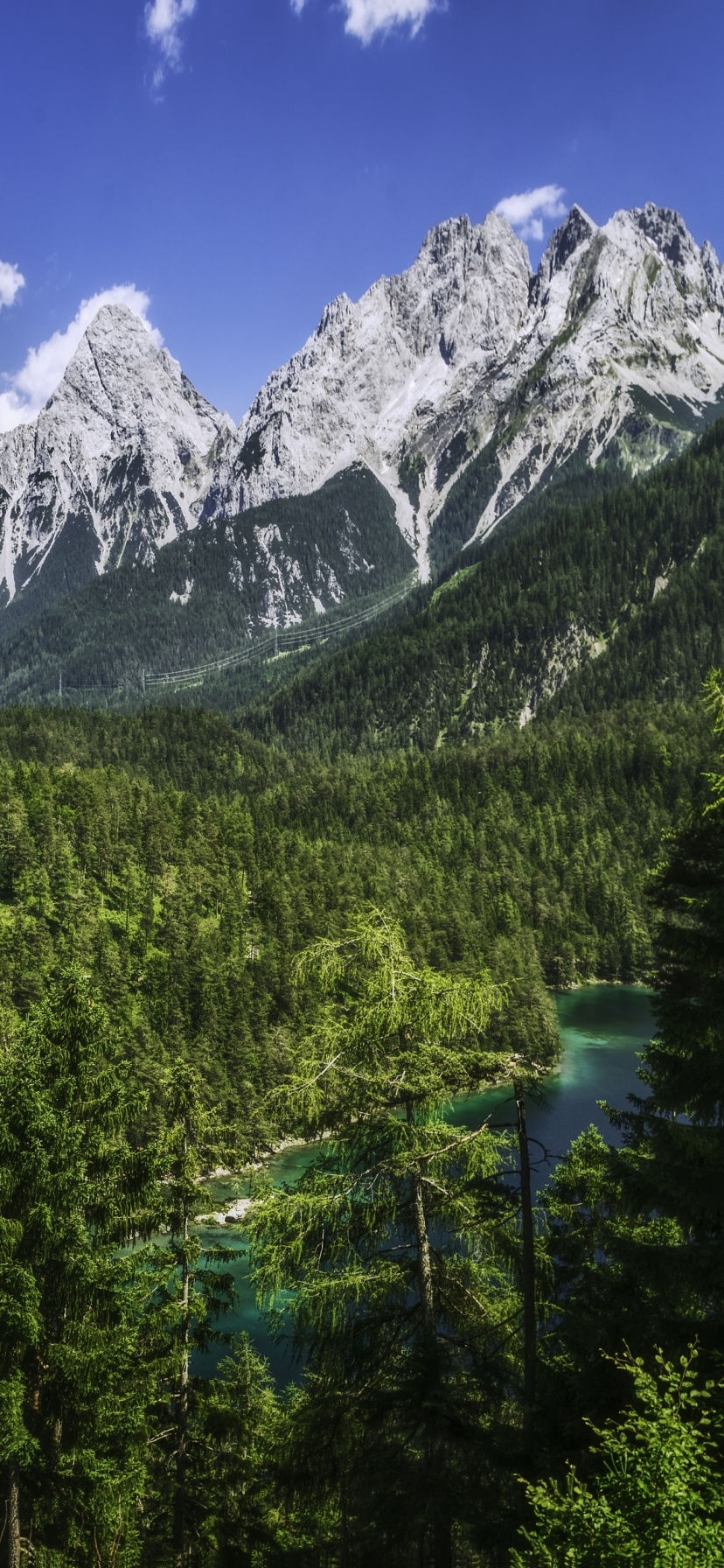 Handy-Wallpaper Berg, Wald, Fluss, Alpen, Gebirge, Panorama, Deutschland, Bayern, Berge, Erde/natur kostenlos herunterladen.