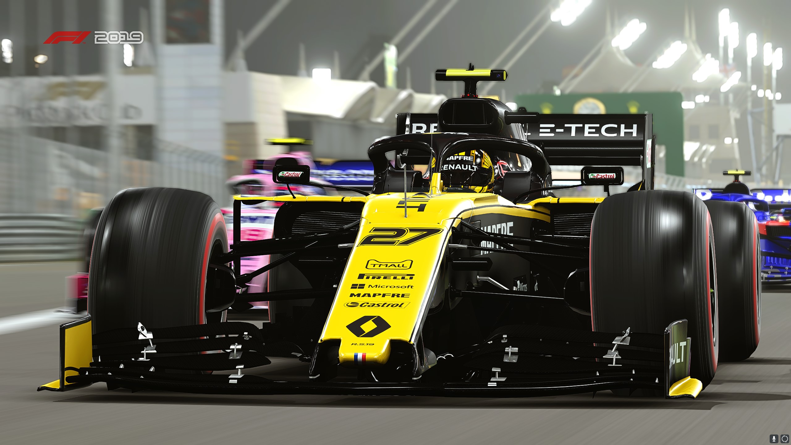 video game, f1 2019, race car, renault r s 19