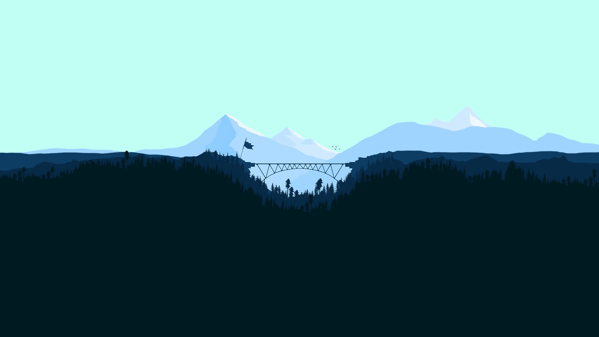 Baixar papel de parede para celular de Paisagem, Céu, Montanha, Ponte, Artistico gratuito.