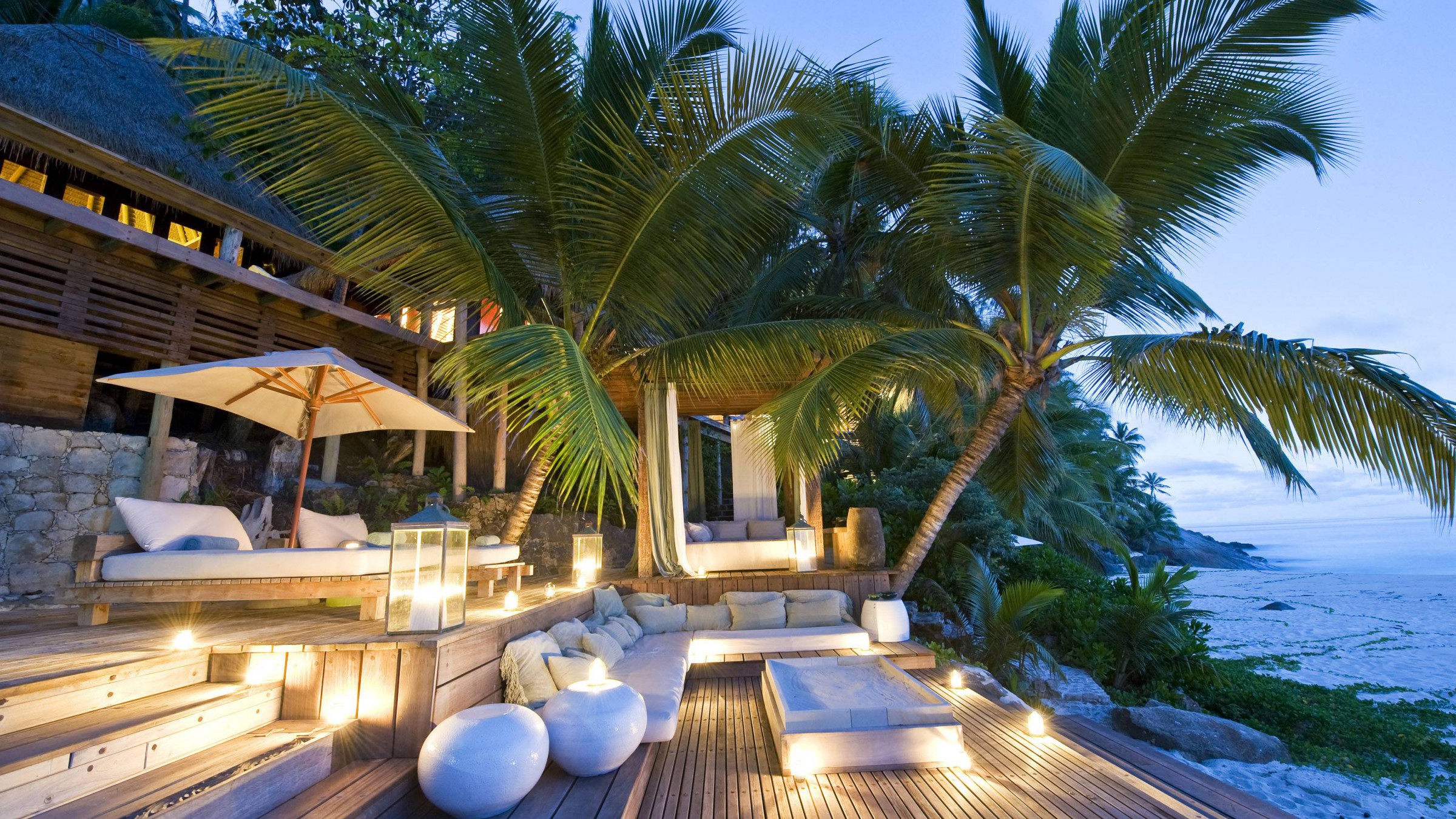 tropical, resort, seychelles island, man made, palm tree