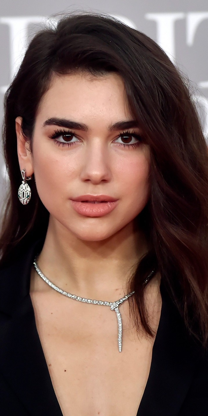 Download mobile wallpaper Music, Singer, English, Brunette, Brown Eyes, Dua Lipa for free.