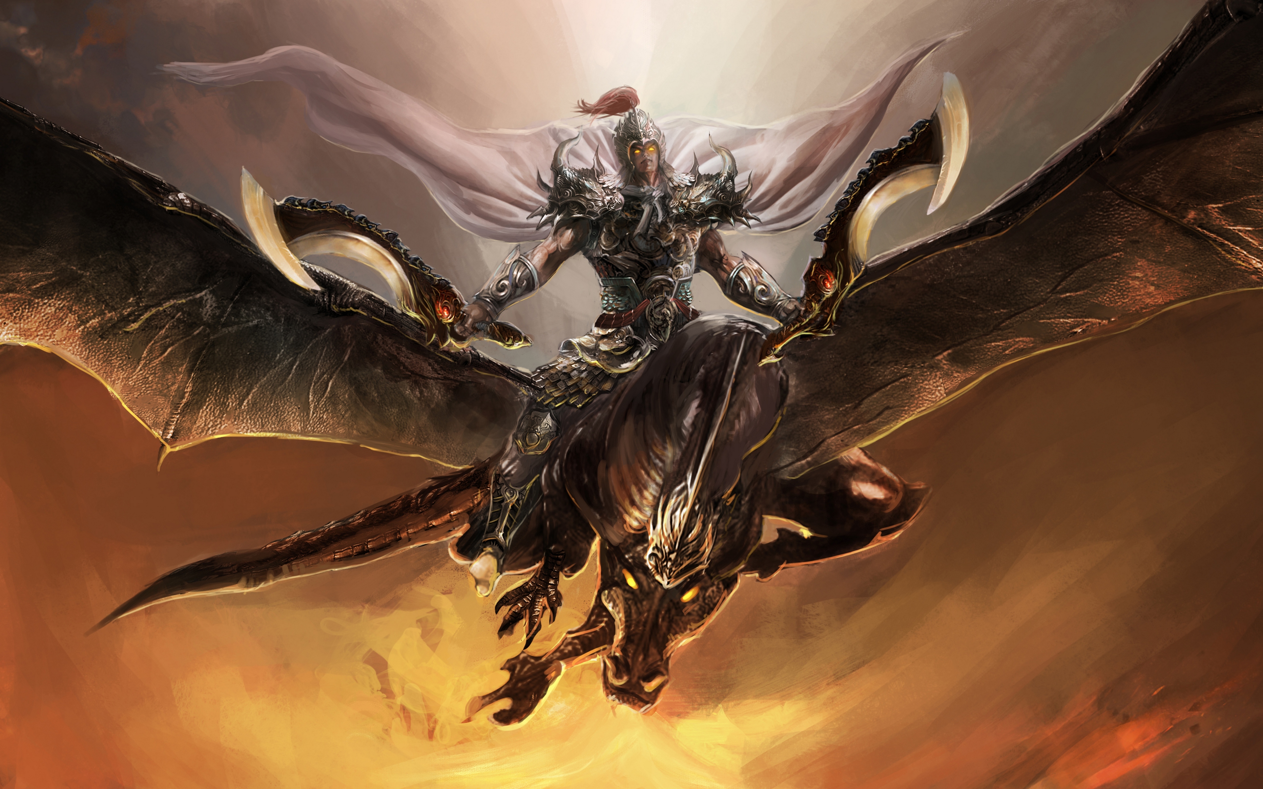 Free download wallpaper Fantasy, Dragon, Warrior, Armor, Sword on your PC desktop