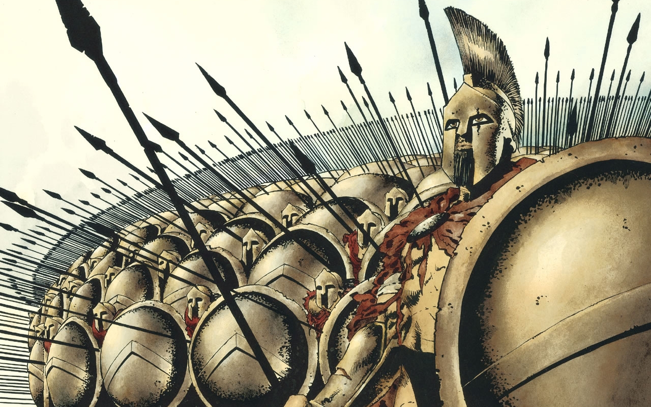 comics, 300, 300 (movie), helmet, shield, soldier, spartan, spear