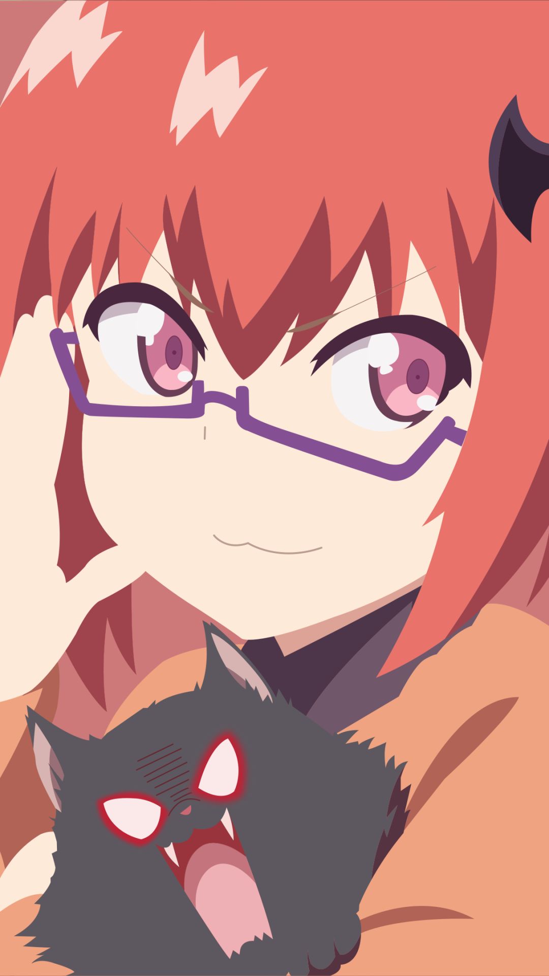 Téléchargez des papiers peints mobile Lunettes, Animé, Minimaliste, Gabriel Dropout, Satanichia Kurumizawa Mcdowell gratuitement.