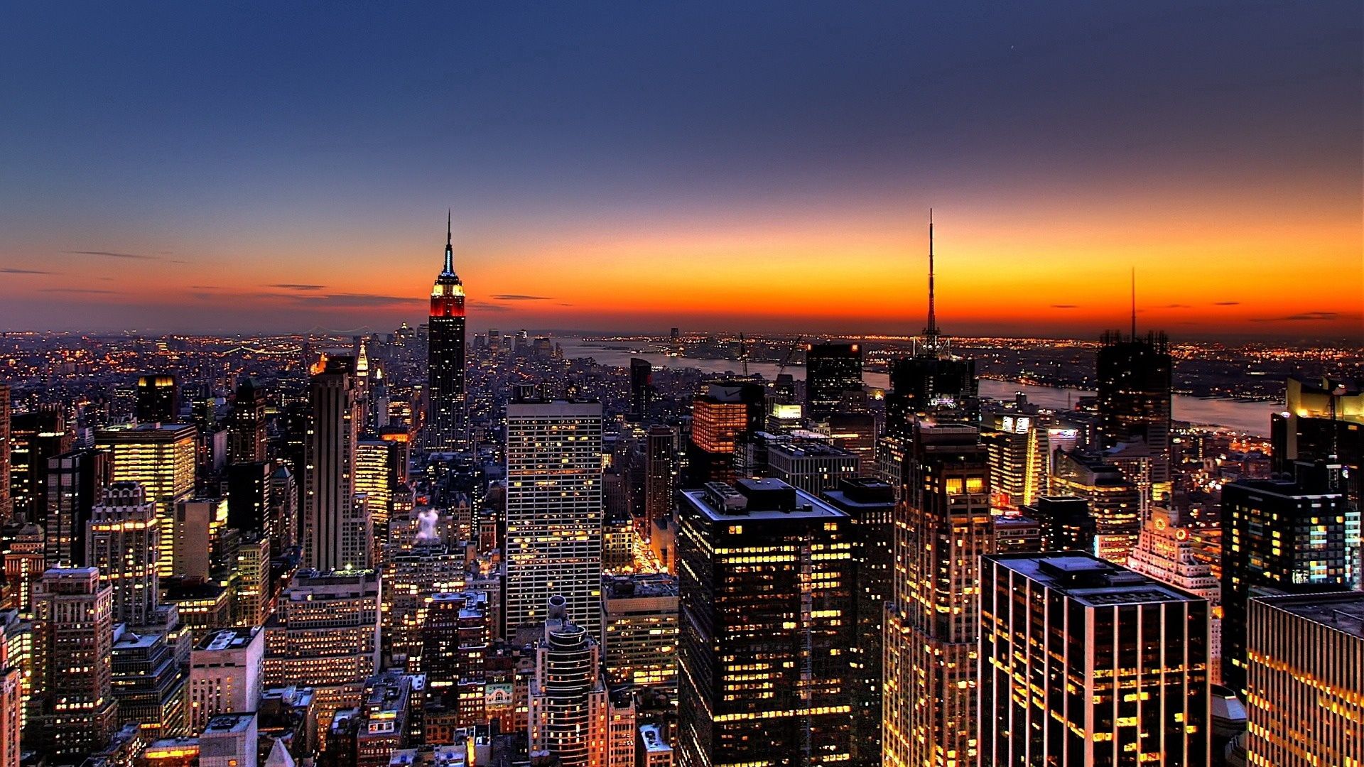 154823 descargar imagen ciudades, nueva york, noche, vista desde arriba, rascacielos: fondos de pantalla y protectores de pantalla gratis