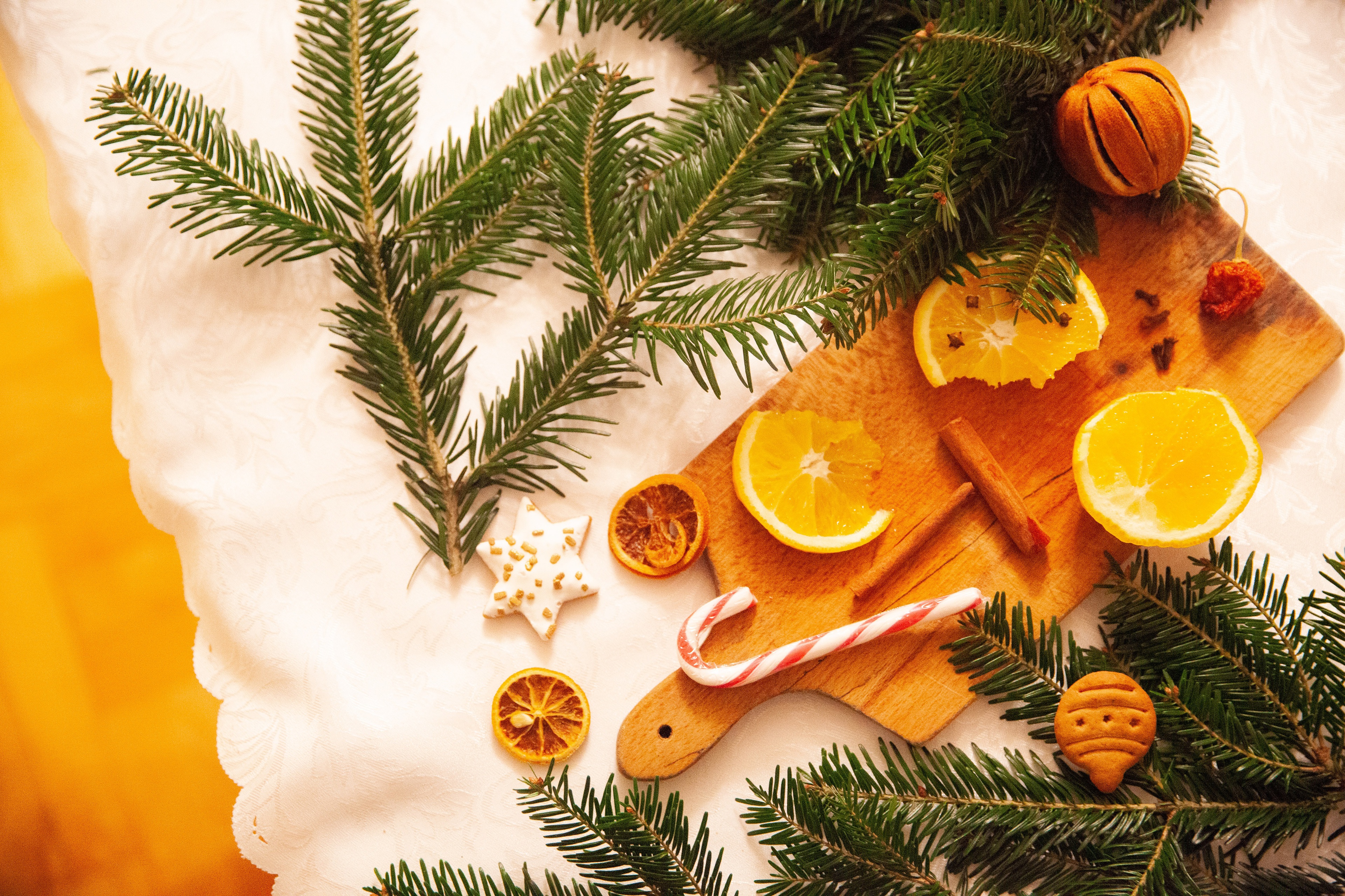 Download mobile wallpaper Christmas, Holiday, Cookie, Orange (Fruit) for free.