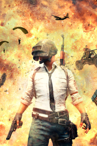 Handy-Wallpaper Explosion, Computerspiele, Pistole, Playerunknown's Battlegrounds kostenlos herunterladen.