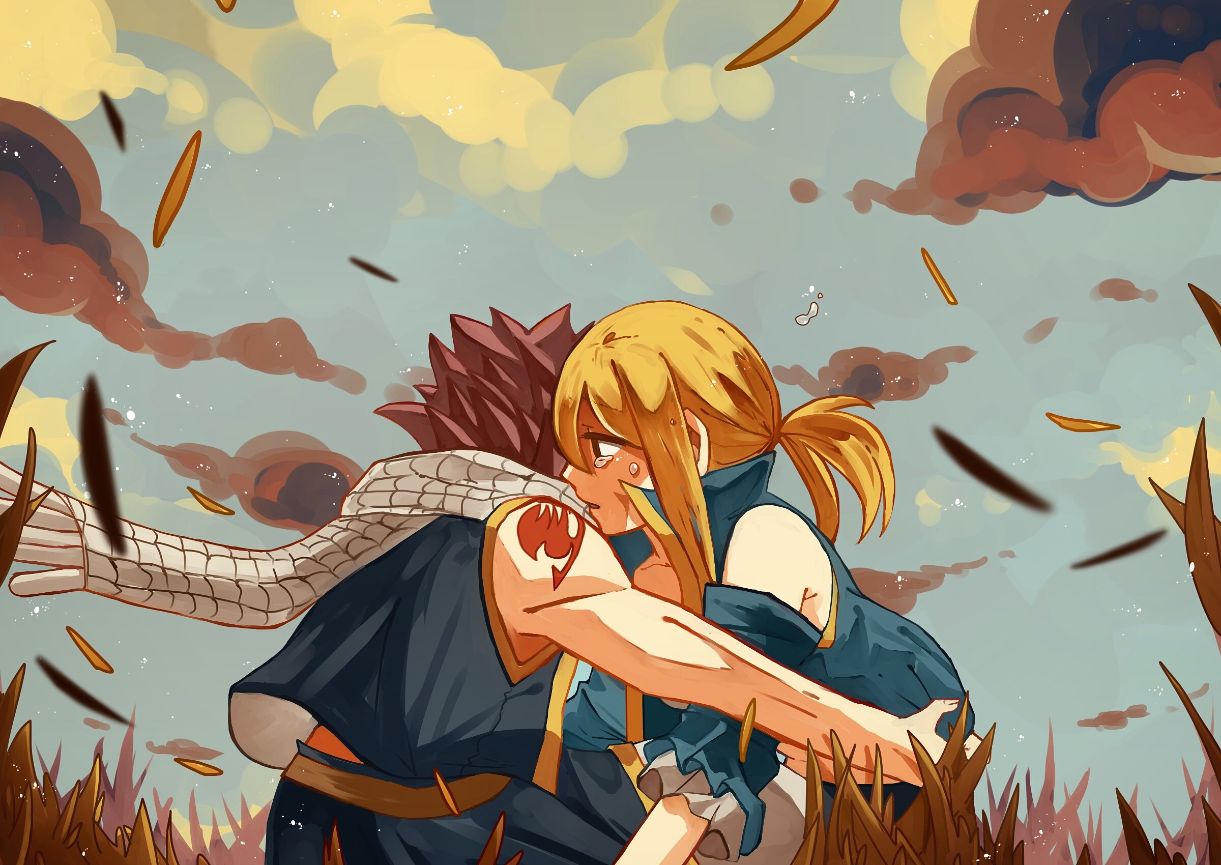 Baixar papel de parede para celular de Anime, Fairy Tail, Lucy Heartfilia, Natsu Dragneel gratuito.