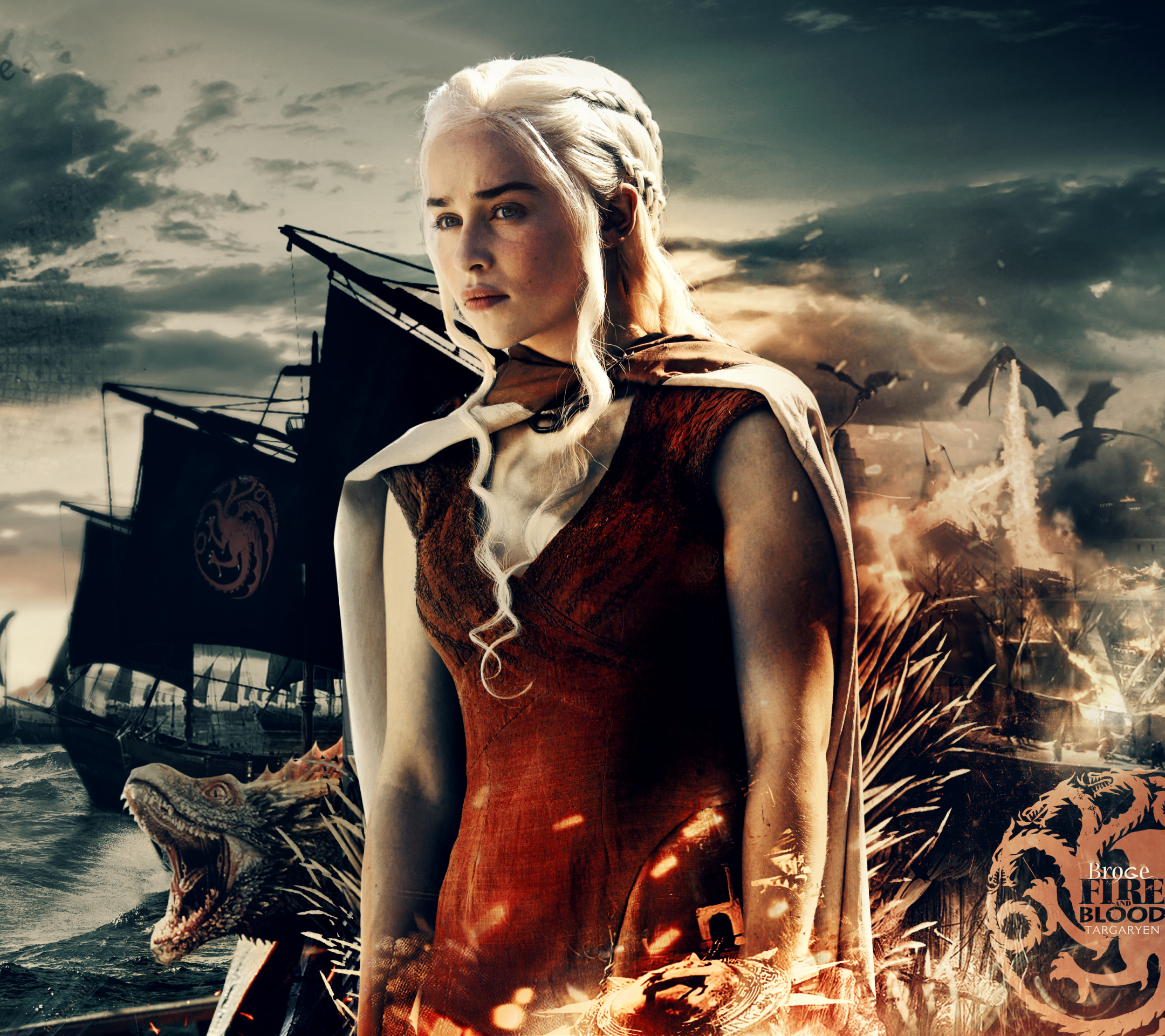 Descarga gratuita de fondo de pantalla para móvil de Juego De Tronos, Series De Televisión, Daenerys Targaryen, Emilia Clarke.