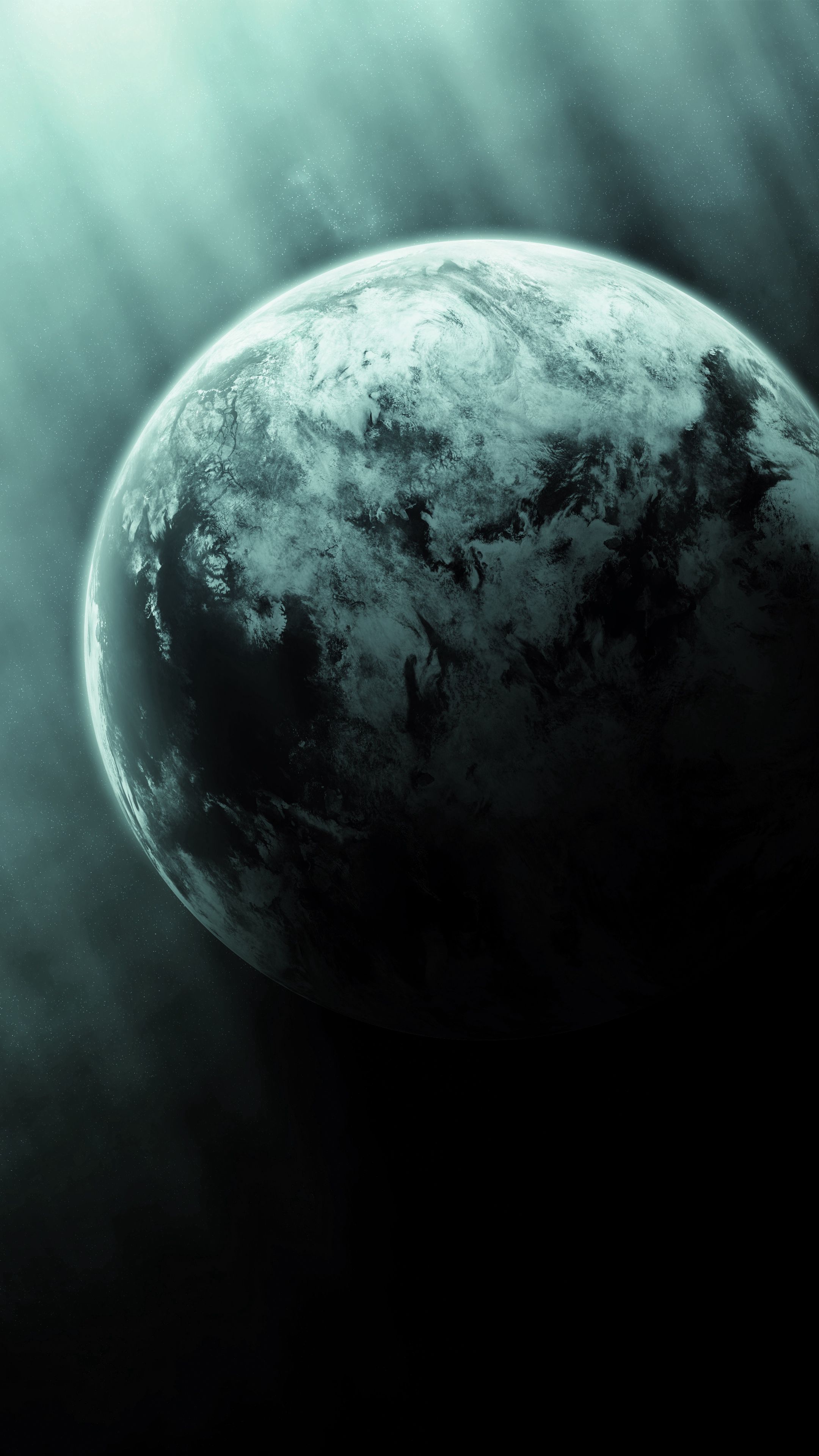 Download mobile wallpaper Planet, Shadow, Shine, Light, Surface, Universe for free.