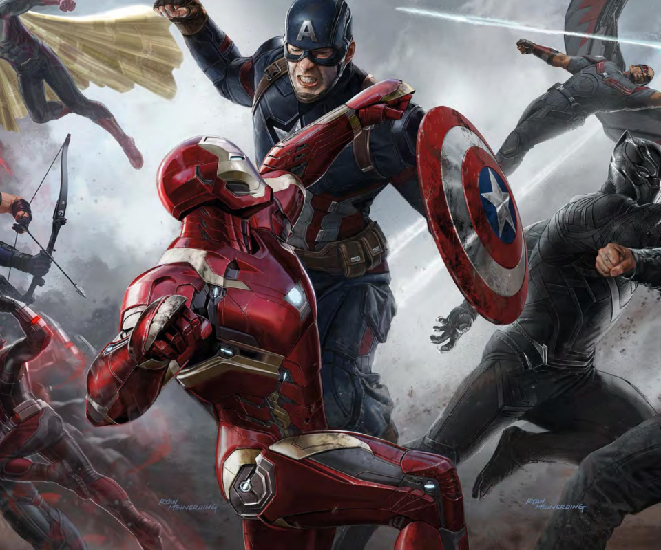 Handy-Wallpaper Captain America, Filme, Ironman, Kapitän Amerika, Schwarzer Panther (Marvel Comics), Falke (Marvel Comics), The First Avenger: Civil War kostenlos herunterladen.