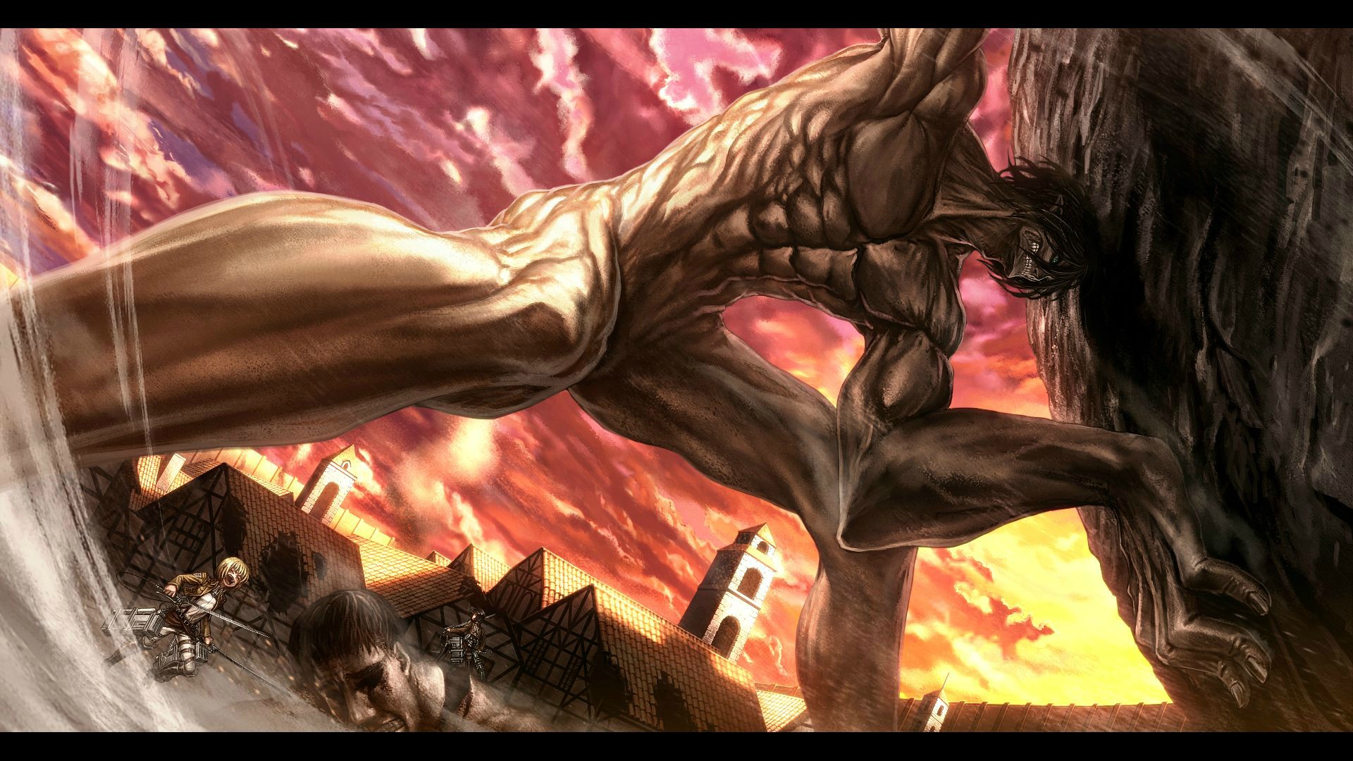 Download mobile wallpaper Armin Arlert, Mikasa Ackerman, Attack On Titan, Anime for free.