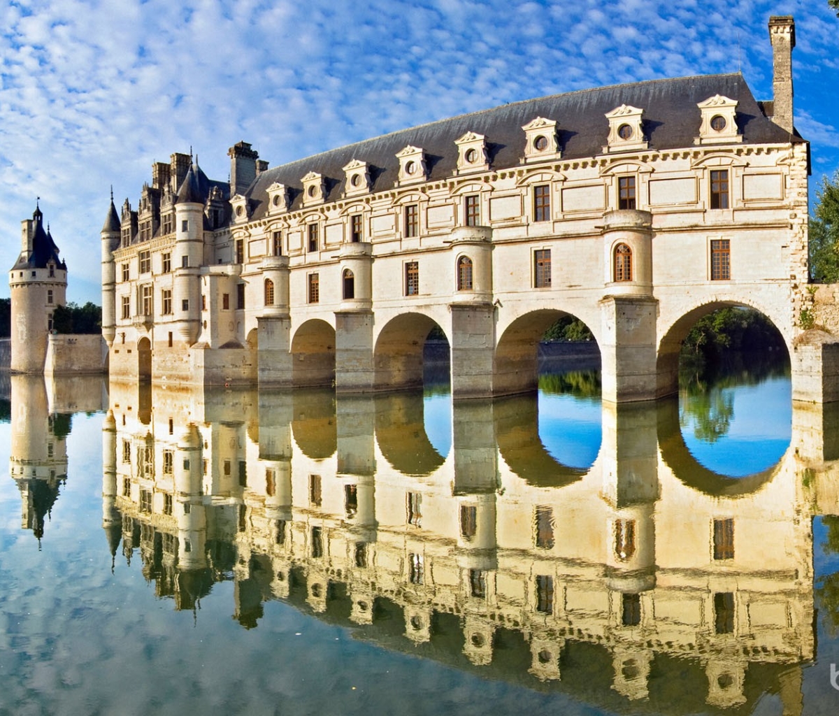 man made, château de chenonceau, france, reflection, castle, castles