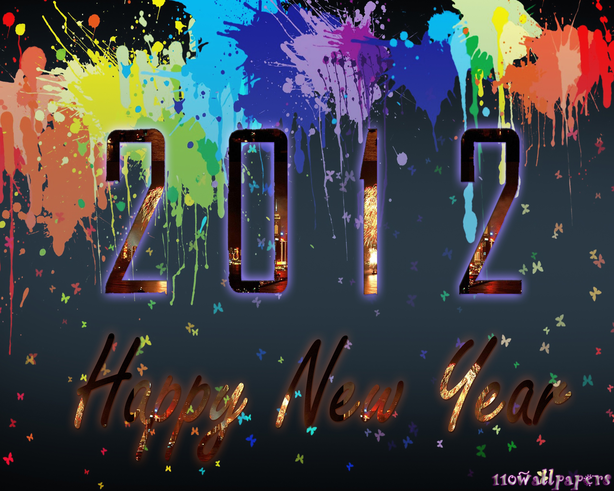 Free download wallpaper Holiday, New Year 2012 on your PC desktop
