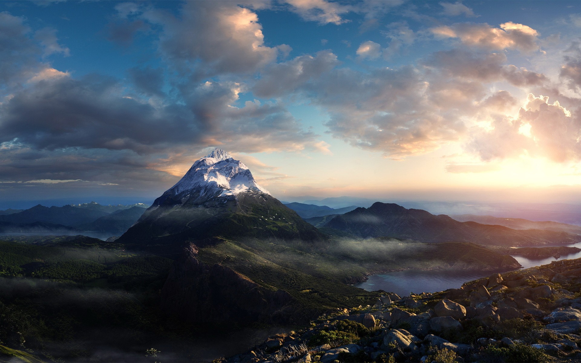 Handy-Wallpaper Landschaft, Künstlerisch kostenlos herunterladen.