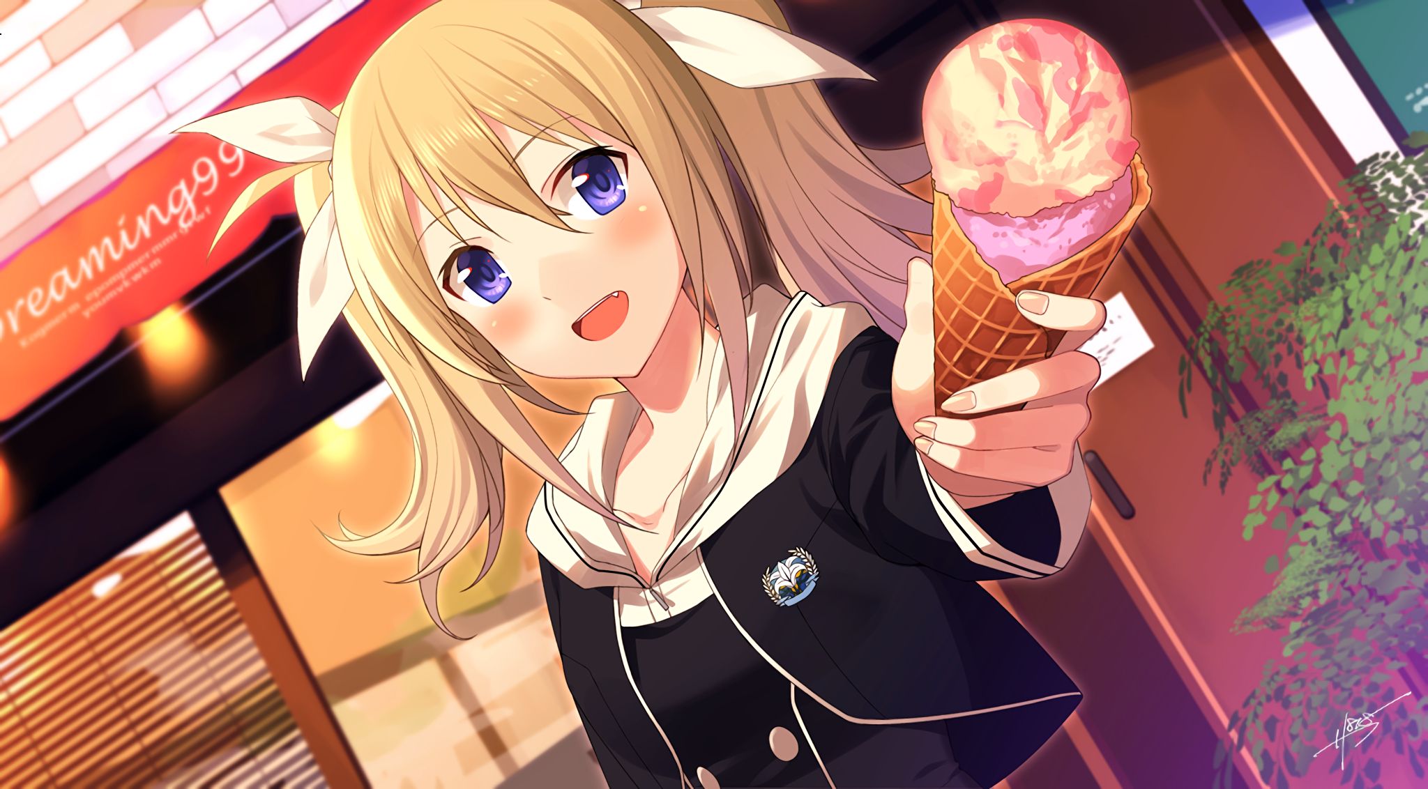 anime, chaos child, hinae arimura, ice cream