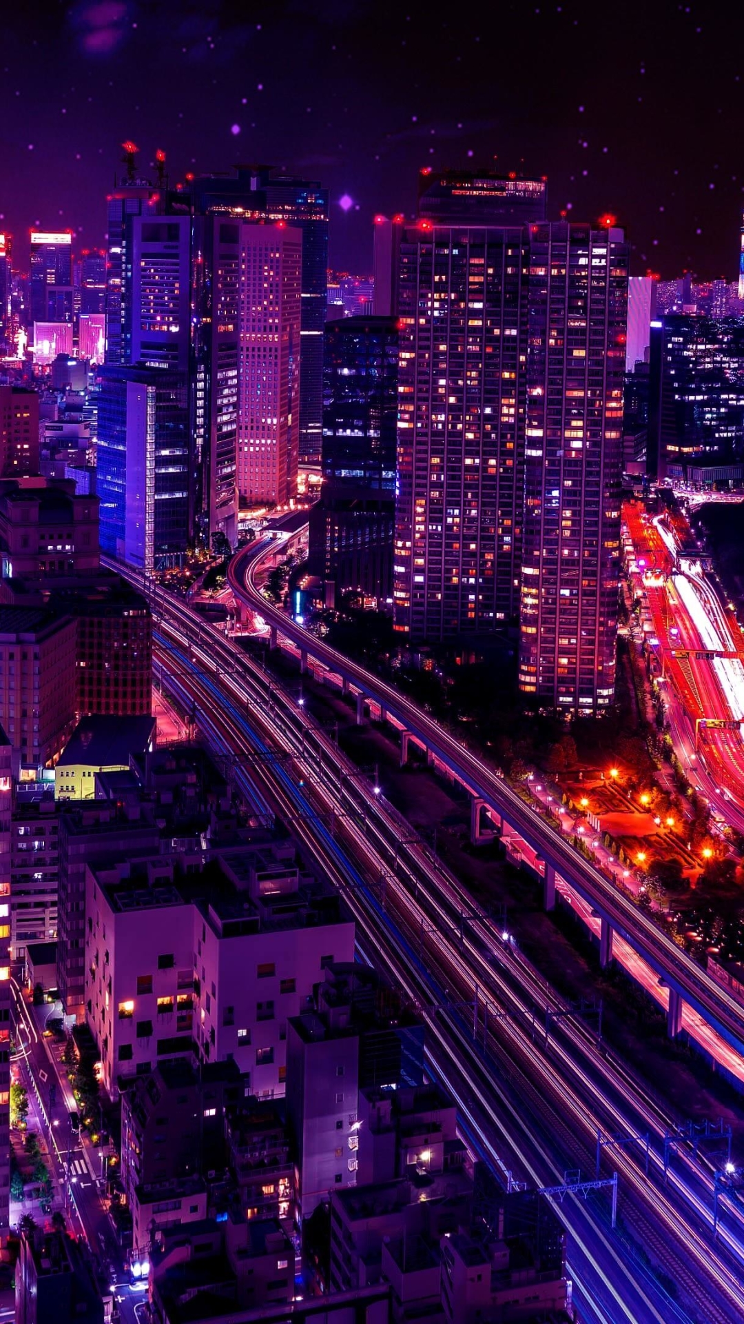 Download mobile wallpaper Cities, Night, Architecture, City, Building, Light, Japan, Tokyo, Highway, Man Made for free.