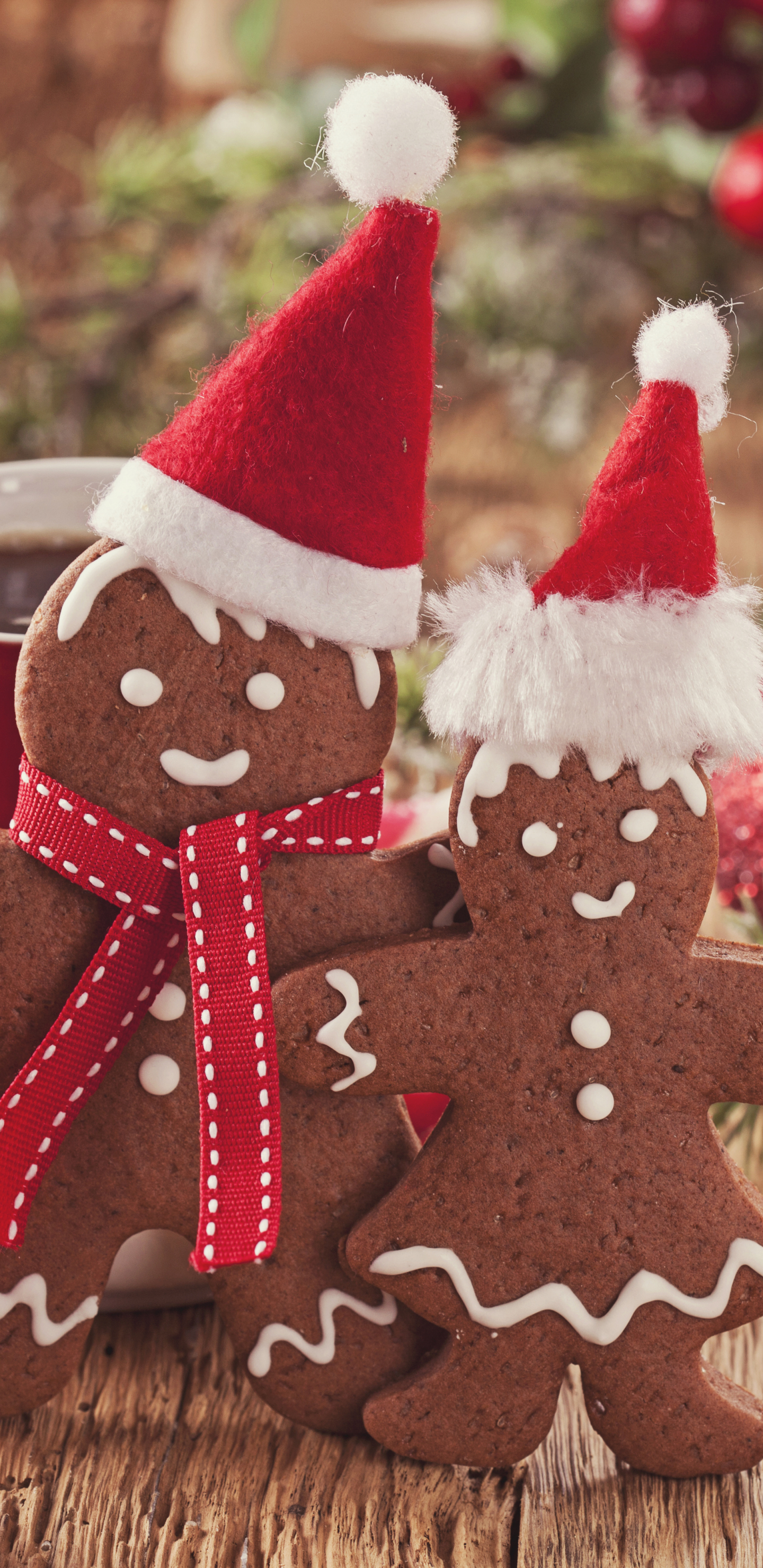 Téléchargez des papiers peints mobile Noël, Vacances, Biscuit, Pain D'épice, Chapeau De Père Noël gratuitement.