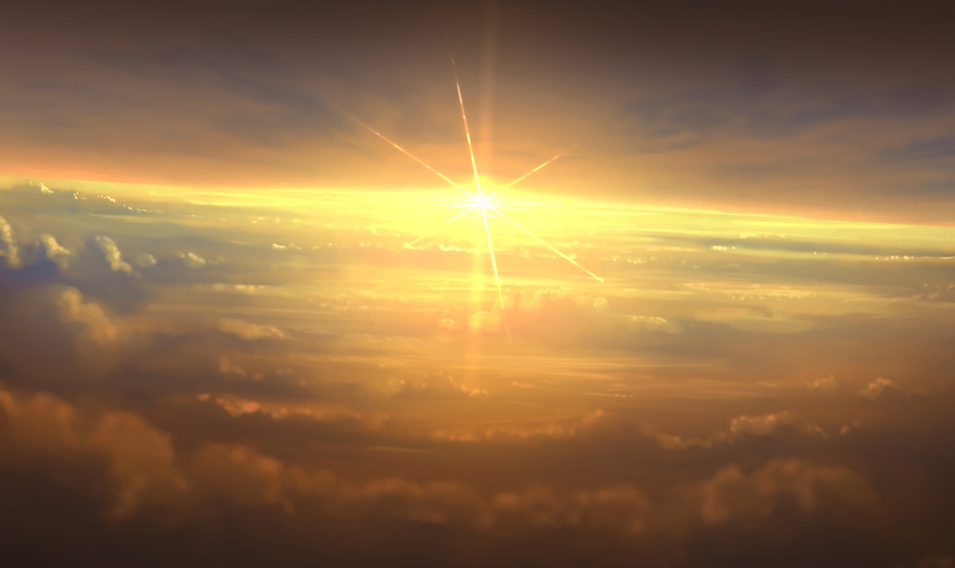 Baixe gratuitamente a imagem Anime, Pôr Do Sol, Nuvem, Original, Brilho Do Sol na área de trabalho do seu PC