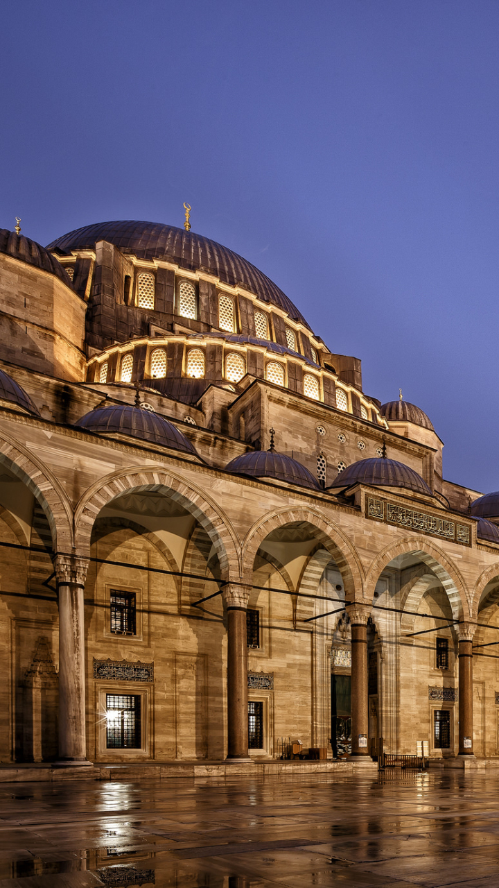 Descarga gratuita de fondo de pantalla para móvil de Noche, Arquitectura, Edificio, Hazme, Mezquita, Estanbul, Estambul, Religioso, Mezquita De Süleymaniye, Mezquitas.