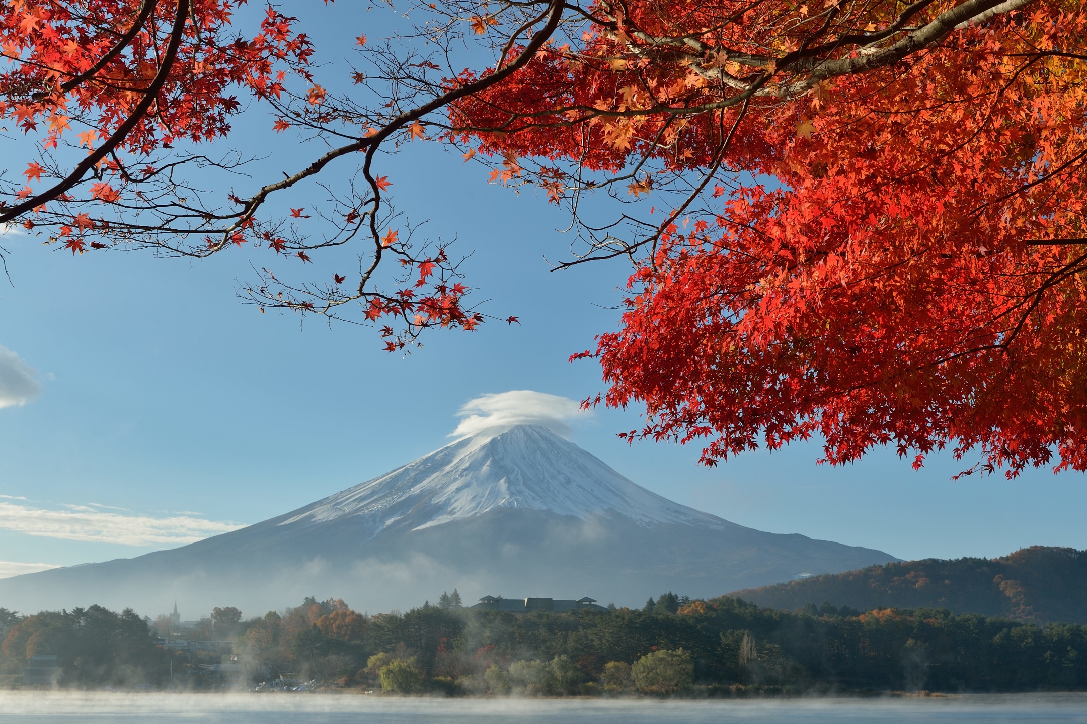 Скачать обои бесплатно Природа, Осень, Япония, Вулкан, Падать, Гора Фудзи, Вулканы, Земля/природа картинка на рабочий стол ПК