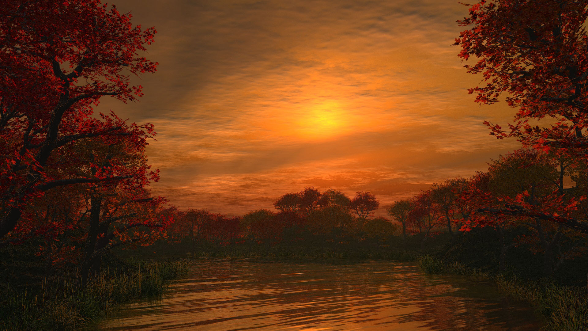 Download mobile wallpaper Lake, Fall, Artistic for free.