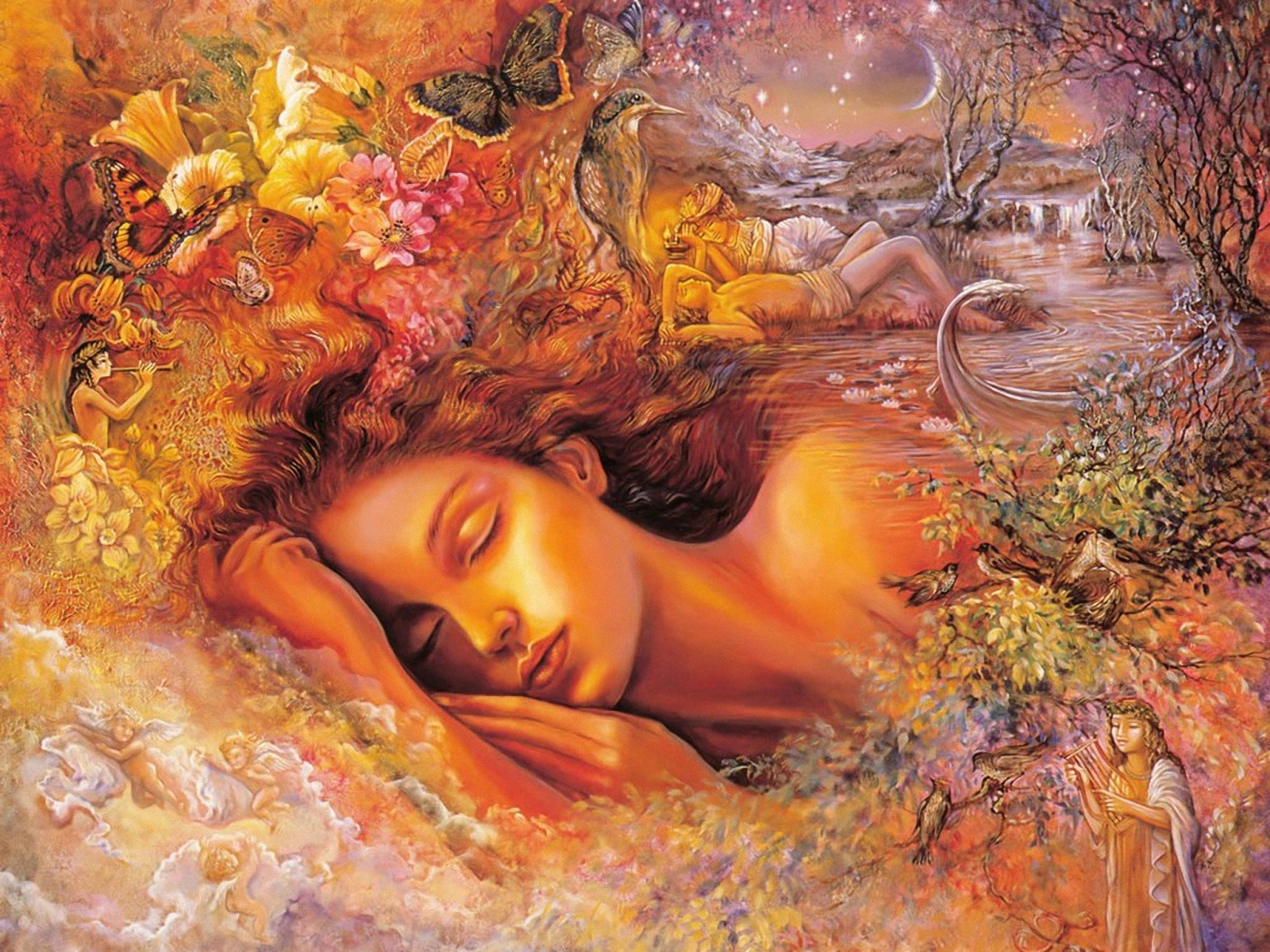 Free download wallpaper Colors, Colorful, Painting, Artistic, Sleeping on your PC desktop