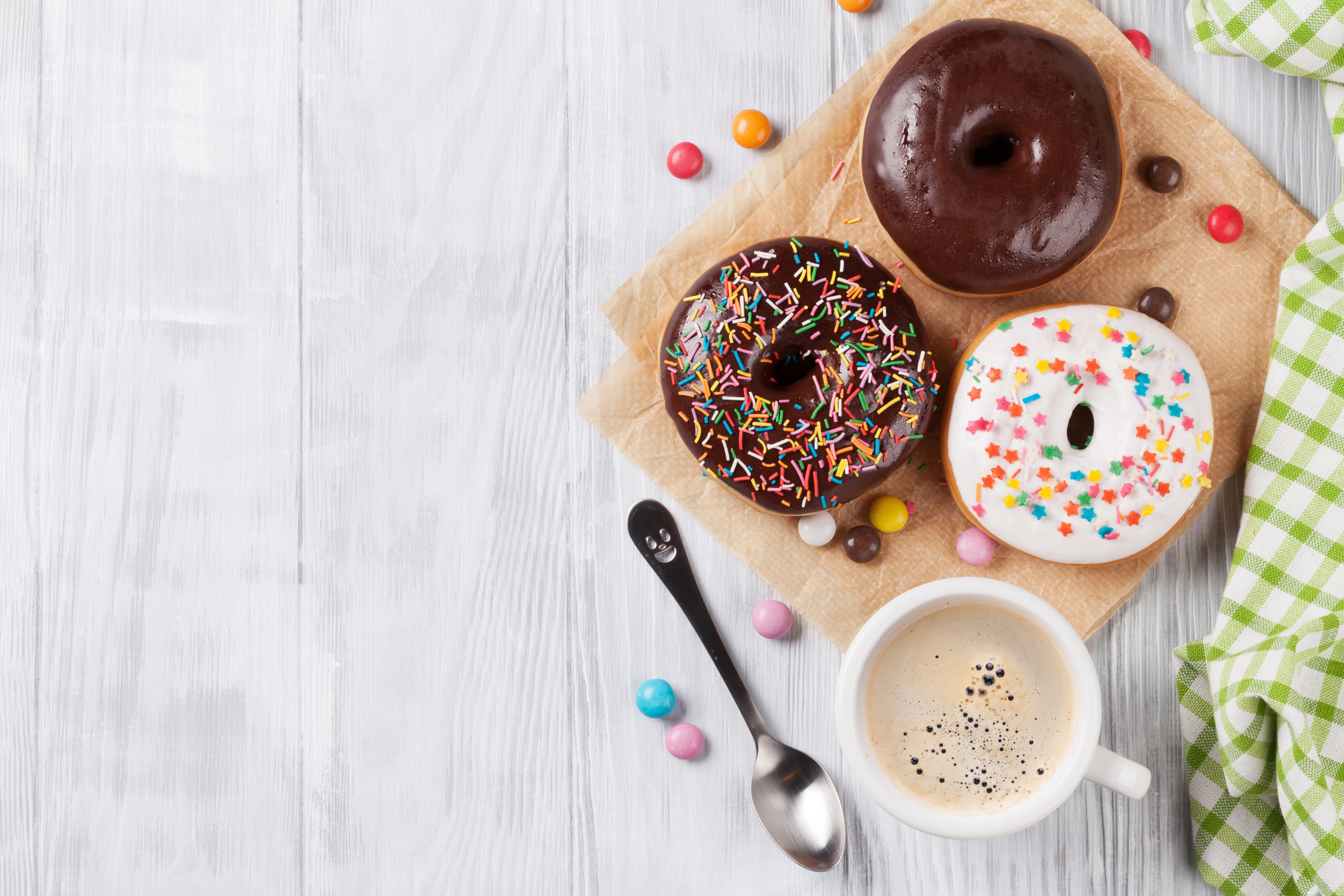 Free download wallpaper Food, Coffee, Still Life, Cup, Sweets, Doughnut on your PC desktop