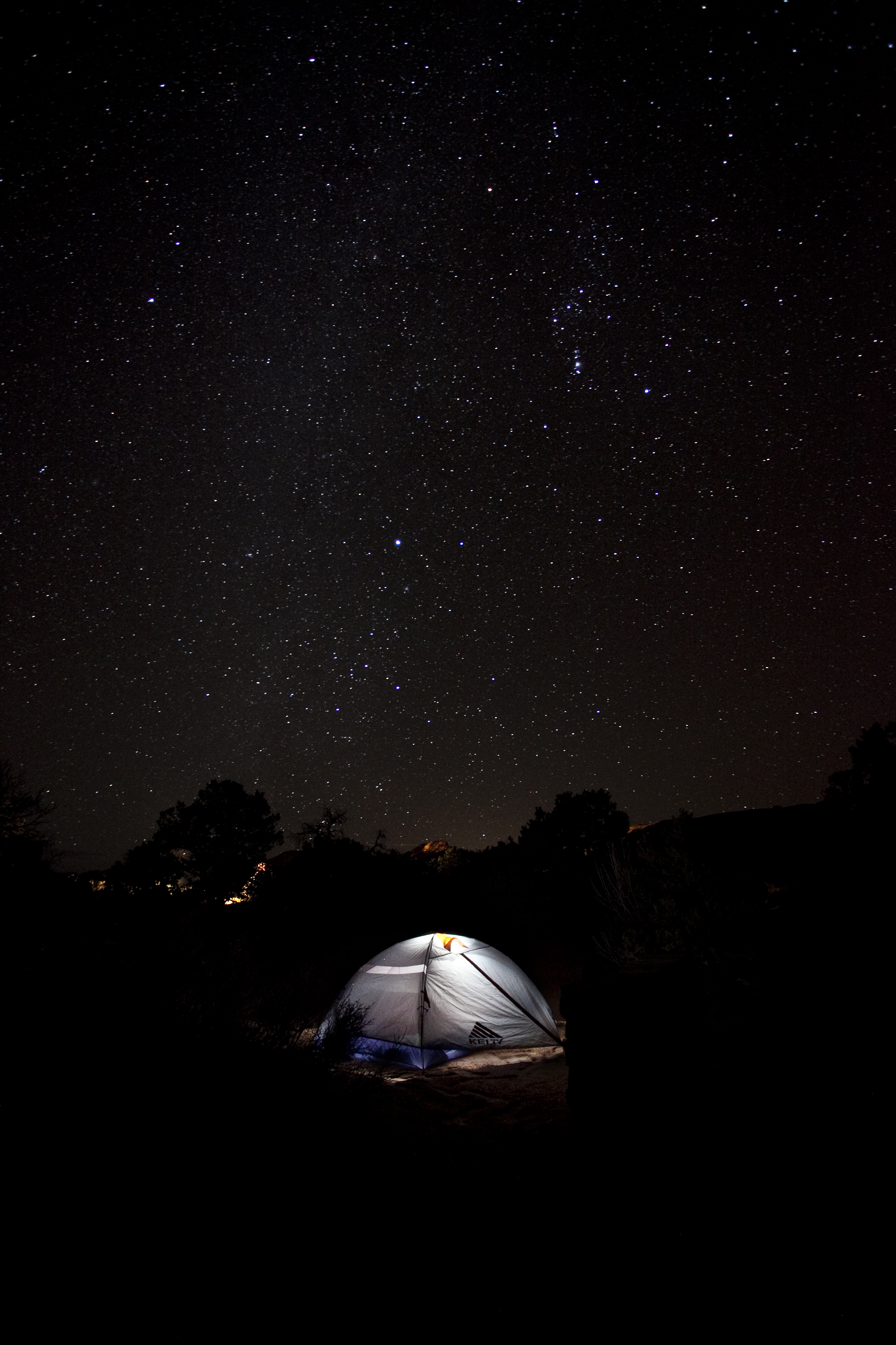 tent, camping, campsite, night, nature, starry sky Full HD